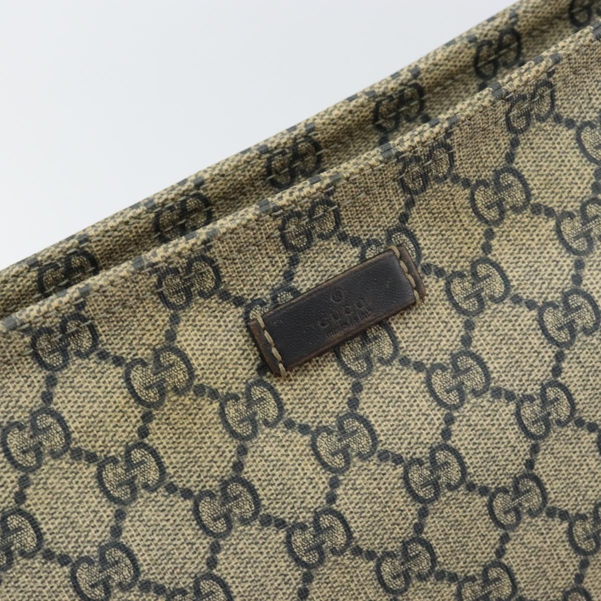 Gucci Zip Top Messenger Gg Coated Canvas Navy Pvc Shoulder Bag Bag (Pre-Owned)