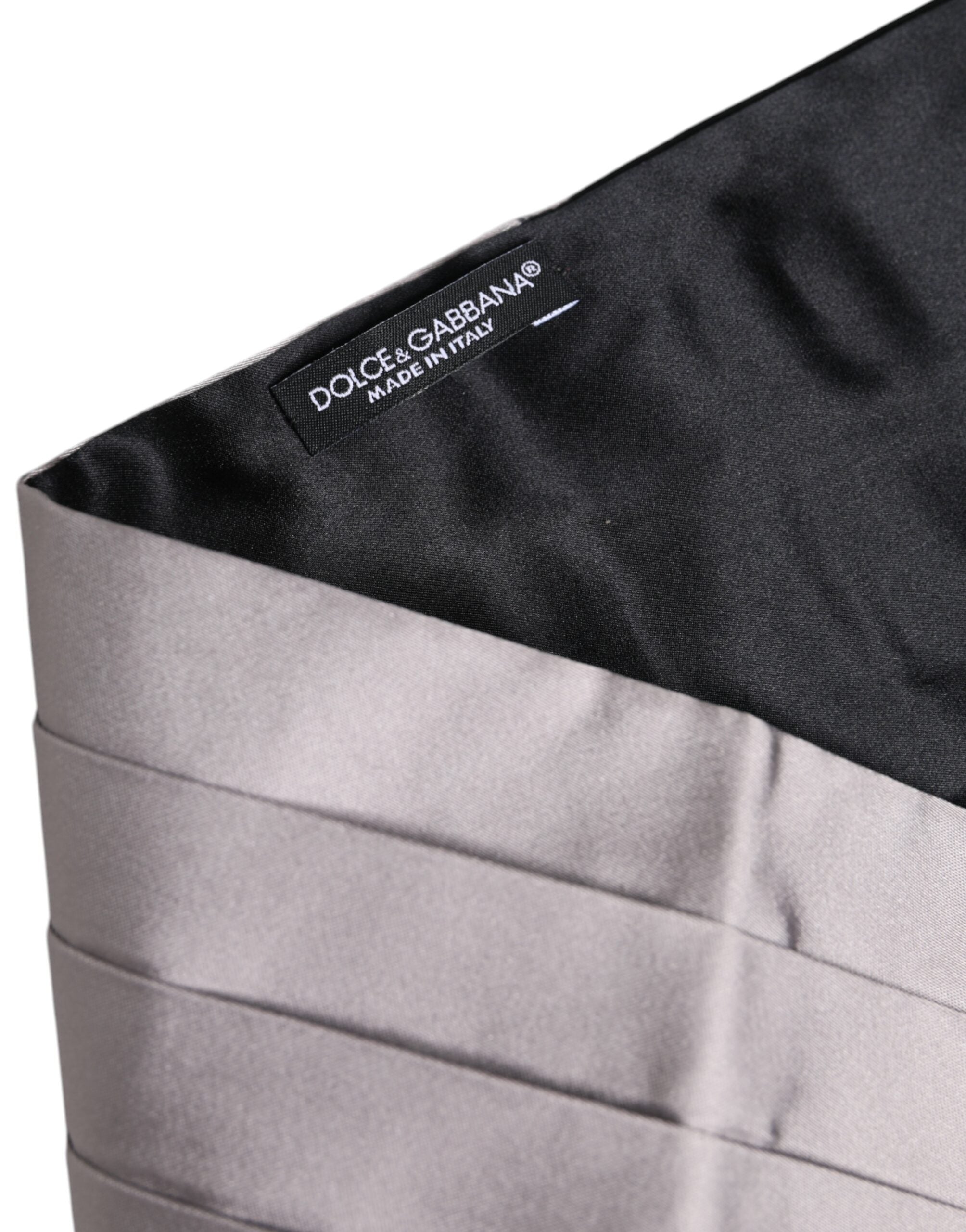 Dolce & Gabbana Gray Men 100% Silk Belt Wide Waist Men's Cummerbund