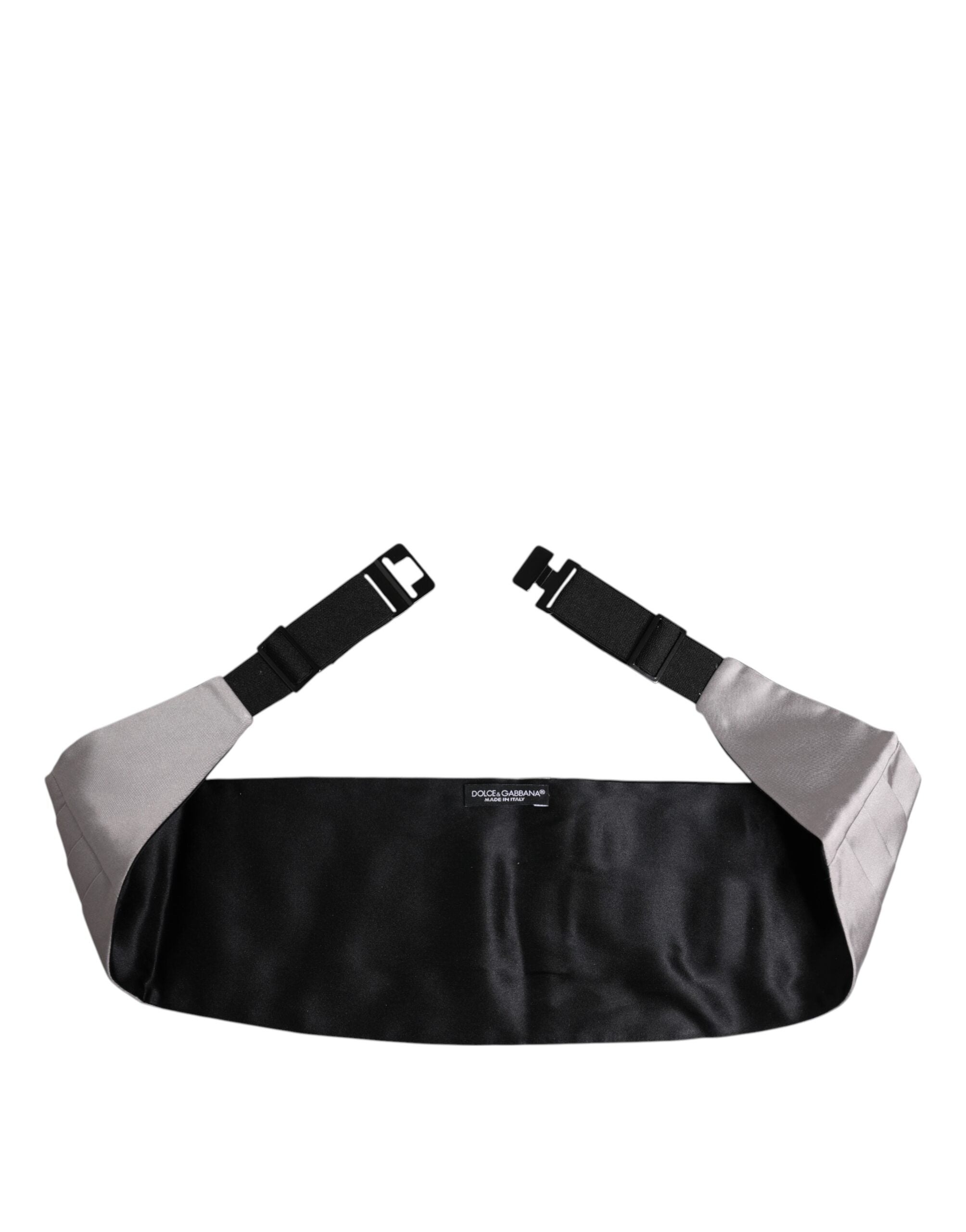 Dolce & Gabbana Gray Men 100% Silk Belt Wide Waist Men's Cummerbund