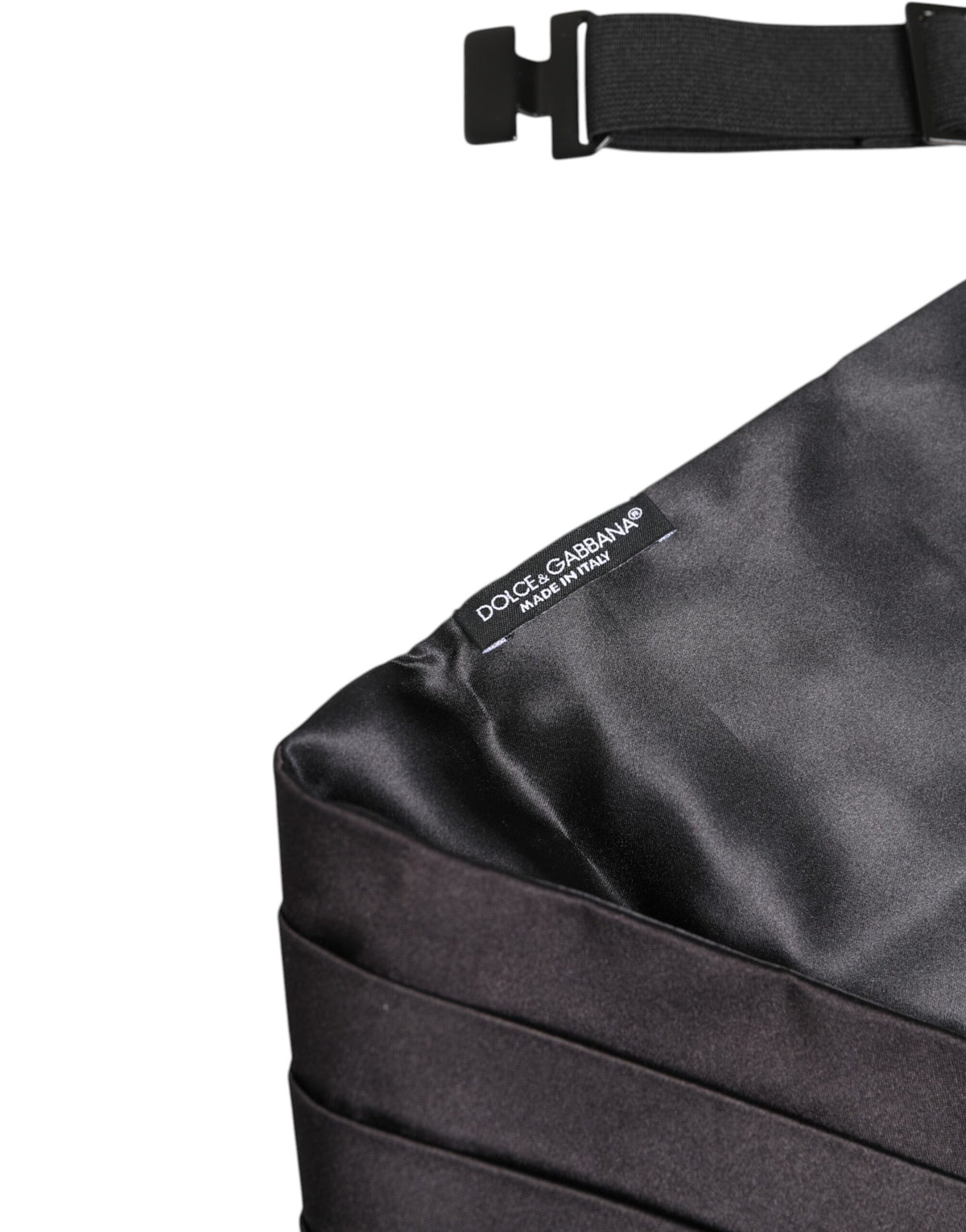 Dolce & Gabbana Black Men 100% Silk Belt Wide Waist Men's Cummerbund