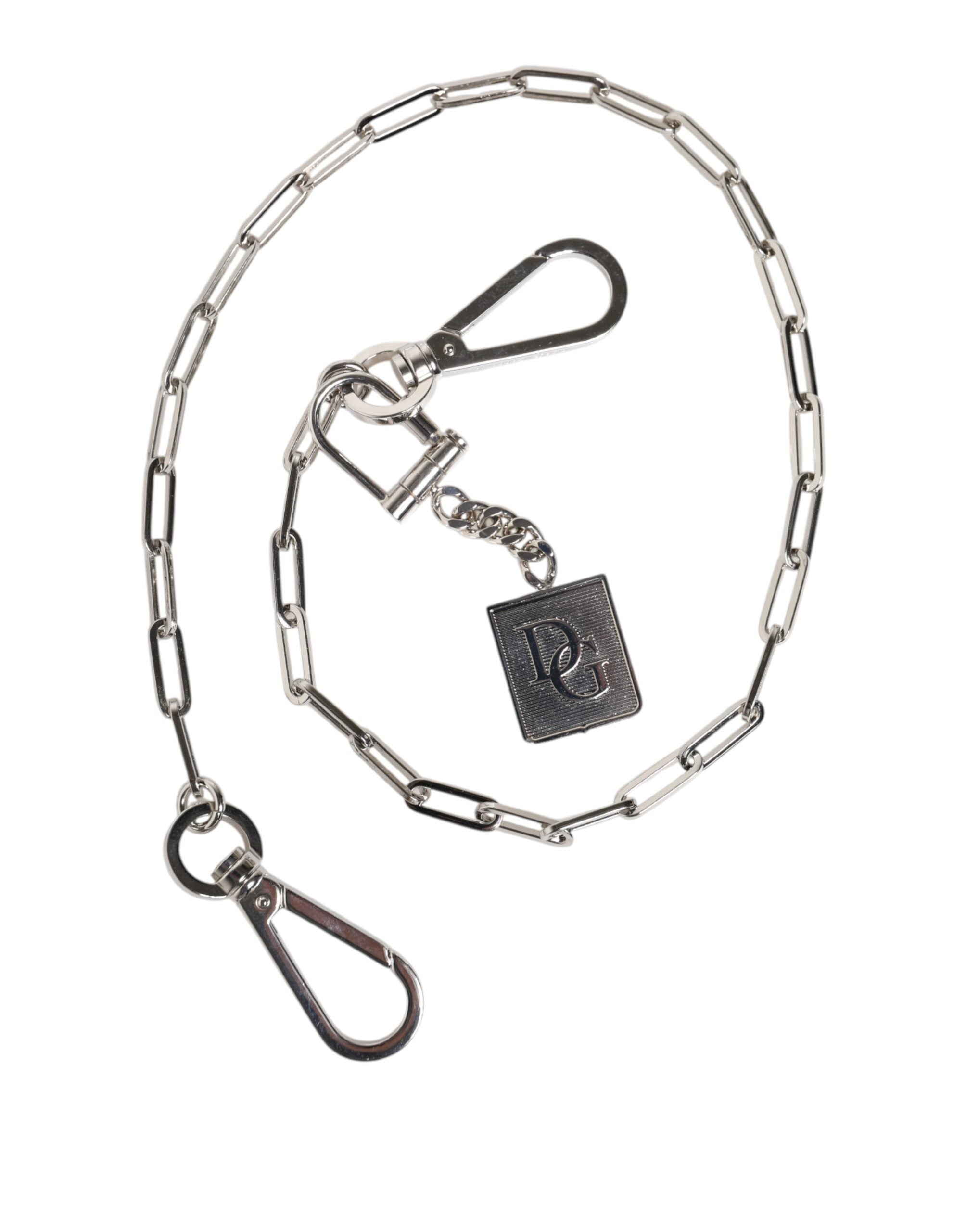 Dolce & Gabbana Silver Tone Metal Chain DG Charm Belt Men's Keychain