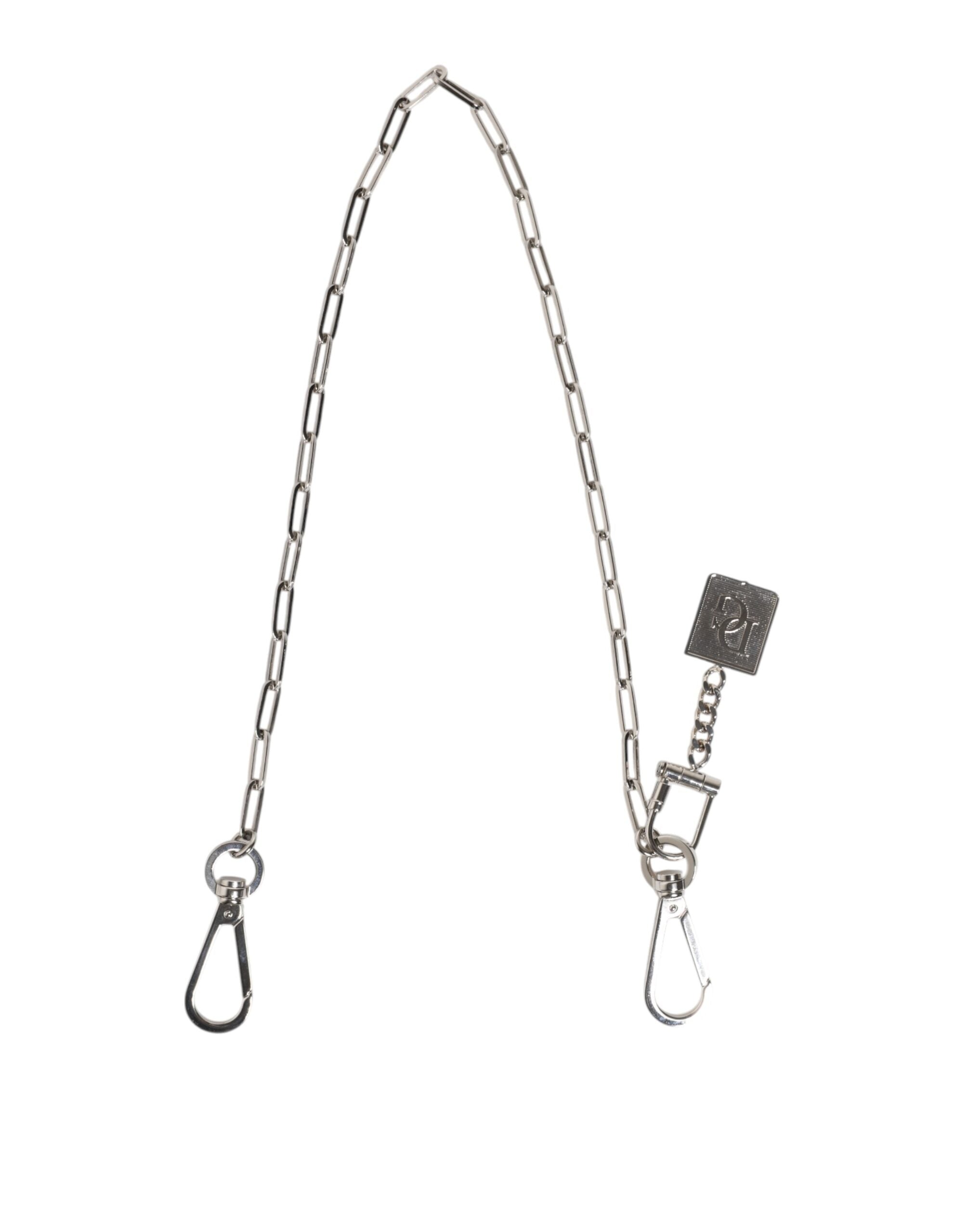Dolce & Gabbana Silver Tone Metal Chain DG Charm Belt Men's Keychain