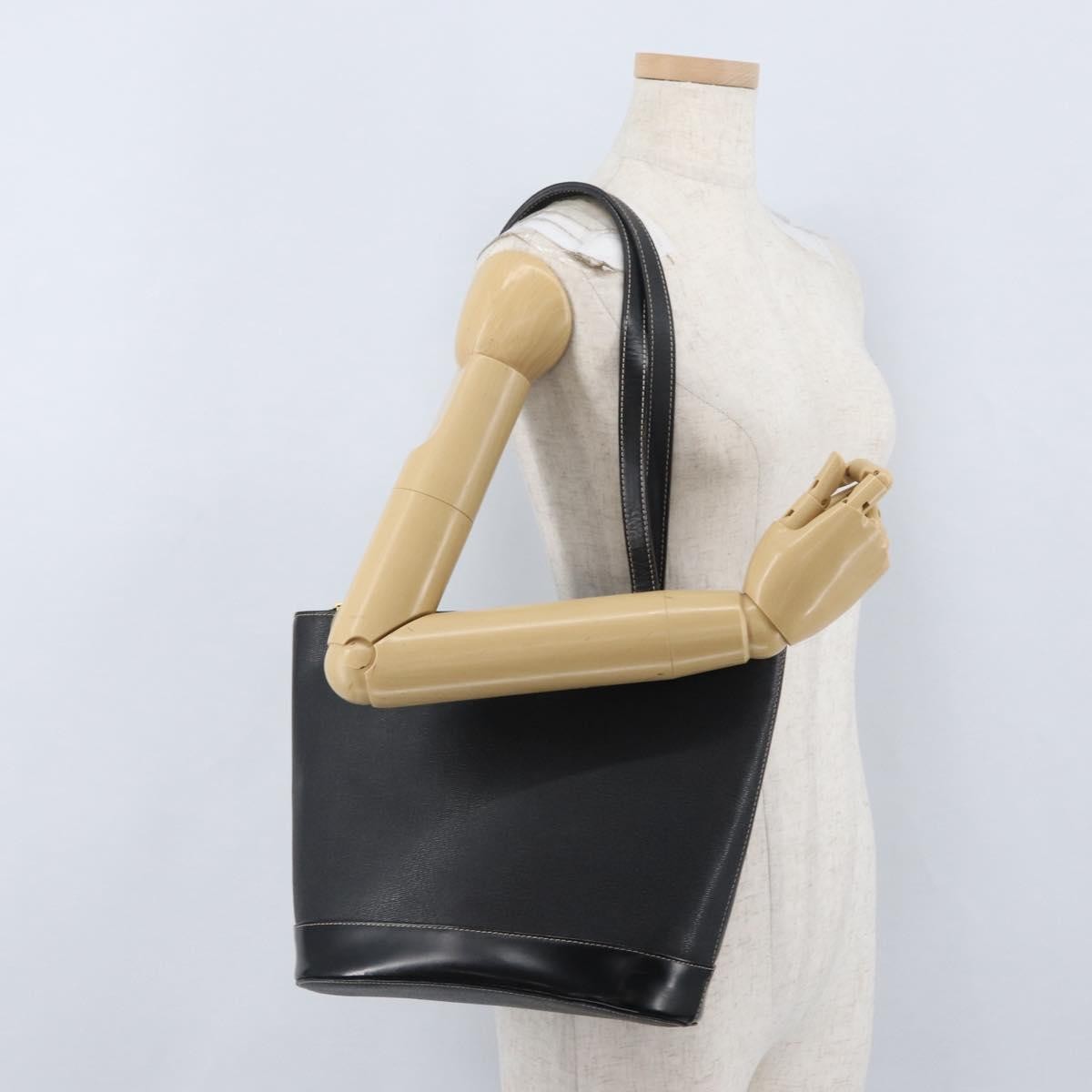 Burberry Vintage Leather Black Leather Tote Bag Bag (Pre-Owned)
