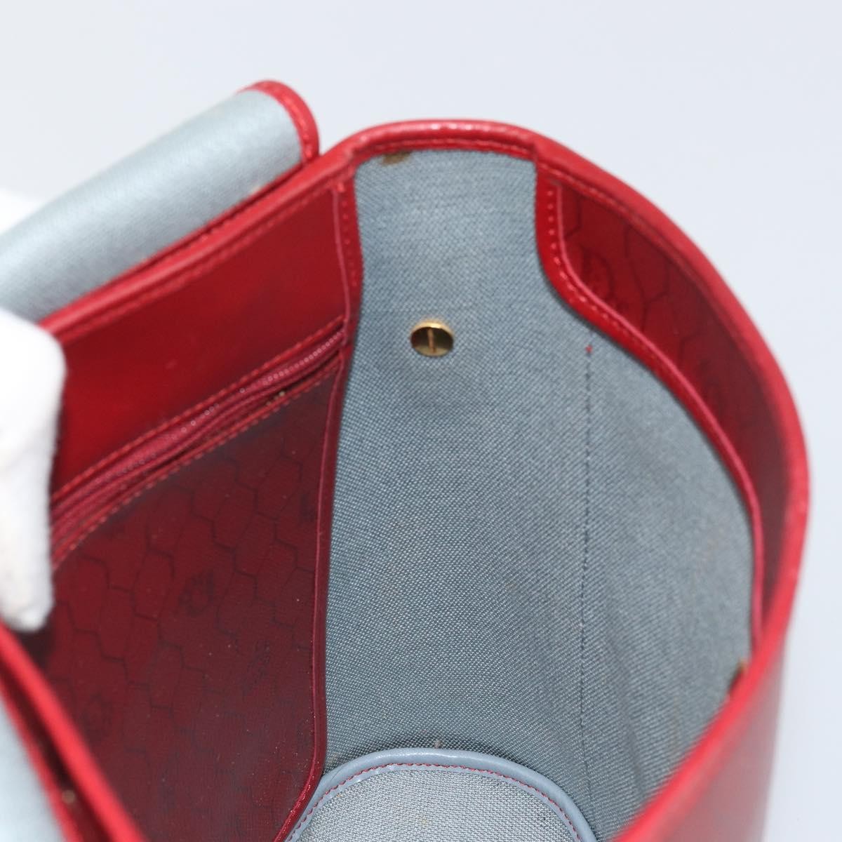 Christian Dior Vintage Honeycomb Flap Canvas And Leather Red Canvas Shoulder Bag Bag (Pre-Owned)