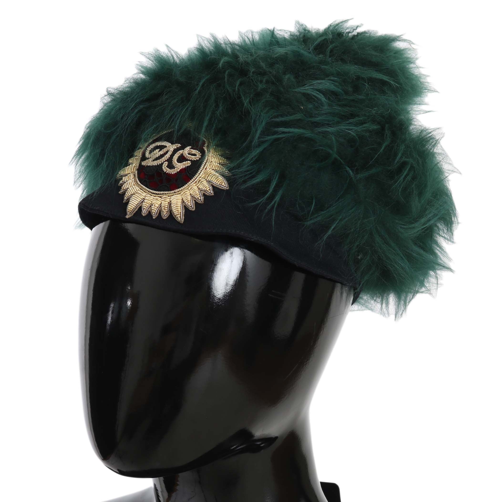 Dolce & Gabbana Elegant Emerald Cashmere Cloche Women's Cap