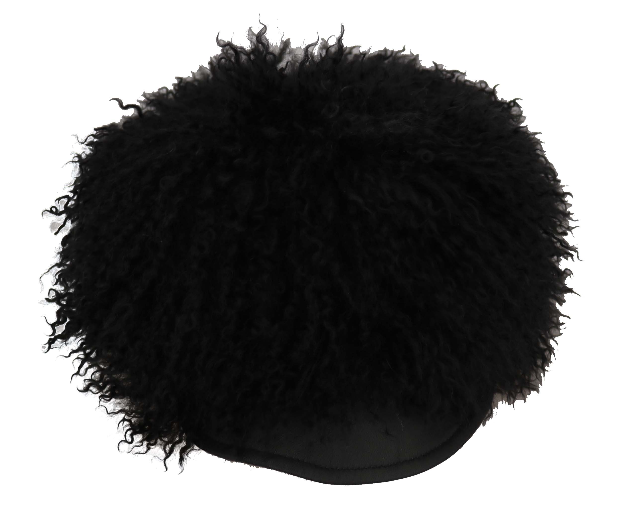 Dolce & Gabbana Chic Black Gatsby Cap in Tibet Lamb Women's Fur