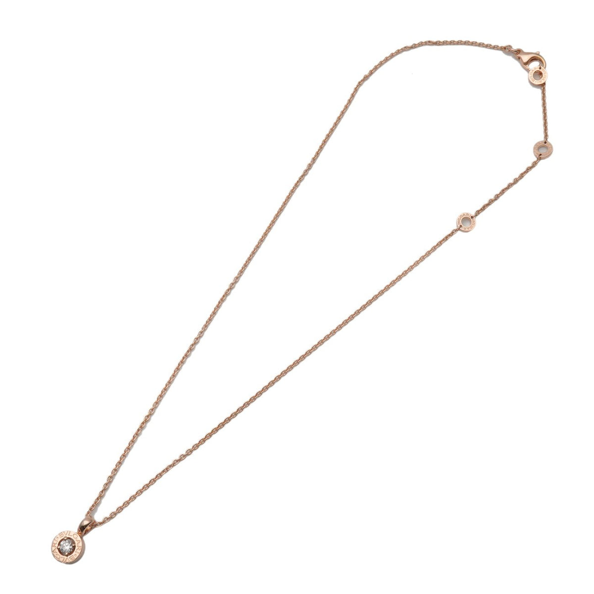 Bvlgari Bvlgari Bvlgari Solitaire Pendant 18K White Gold With Diamond Gold Rose_Gold Necklace Jewelry (Pre-Owned)