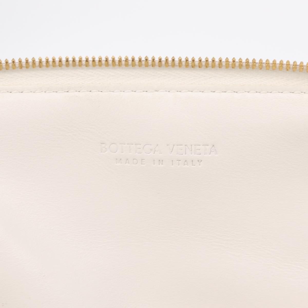Bottega Veneta Nappa19 Pouch With Strap Maxi Intrecciato Leather White Leather Clutche & Pouche Bag (Pre-Owned)