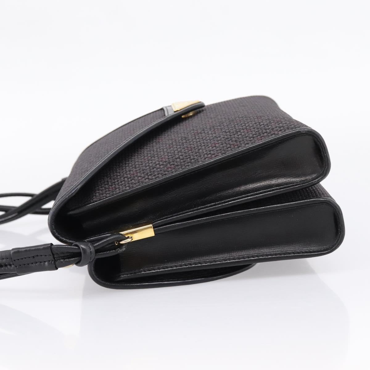 Saint Laurent Vintage Shoulder Bag Leather Gray Canvas Shoulder Bag Bag (Pre-Owned)