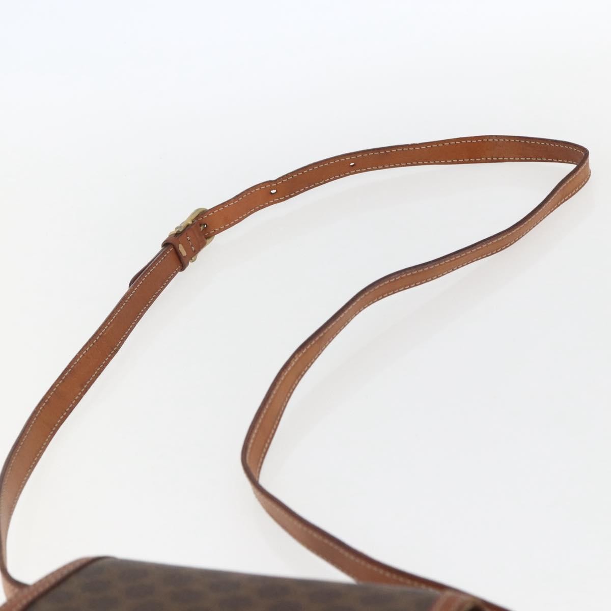 Celine Vintage Macadam Canvas And Leather Brown Canvas Shoulder Bag Bag (Pre-Owned)