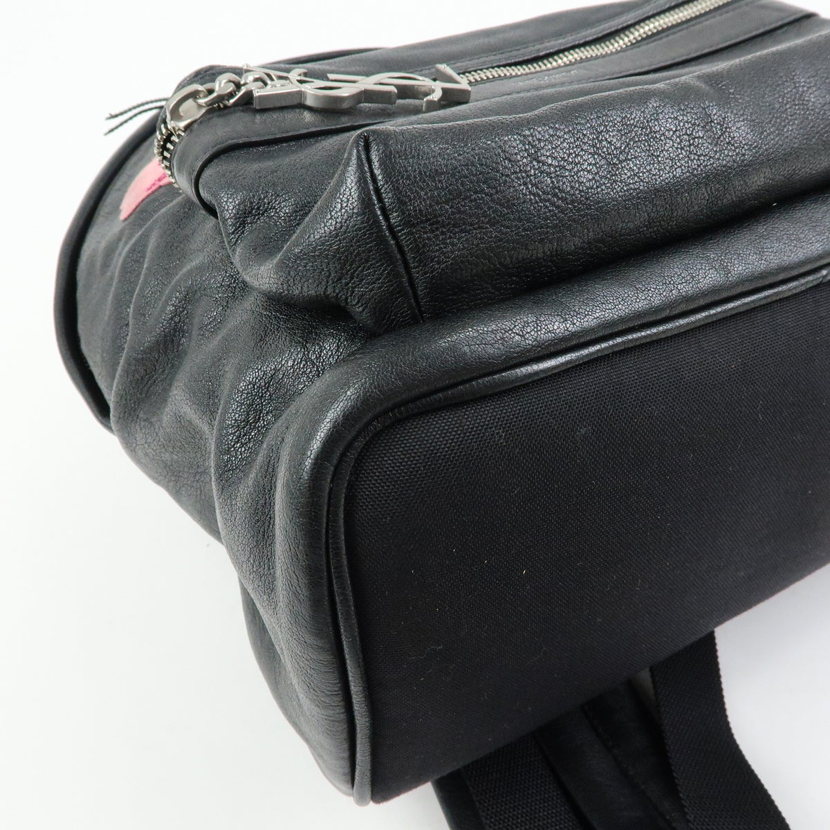 Saint Laurent City Patchwork Leather Black Leather Backpack Bag (Pre-Owned)