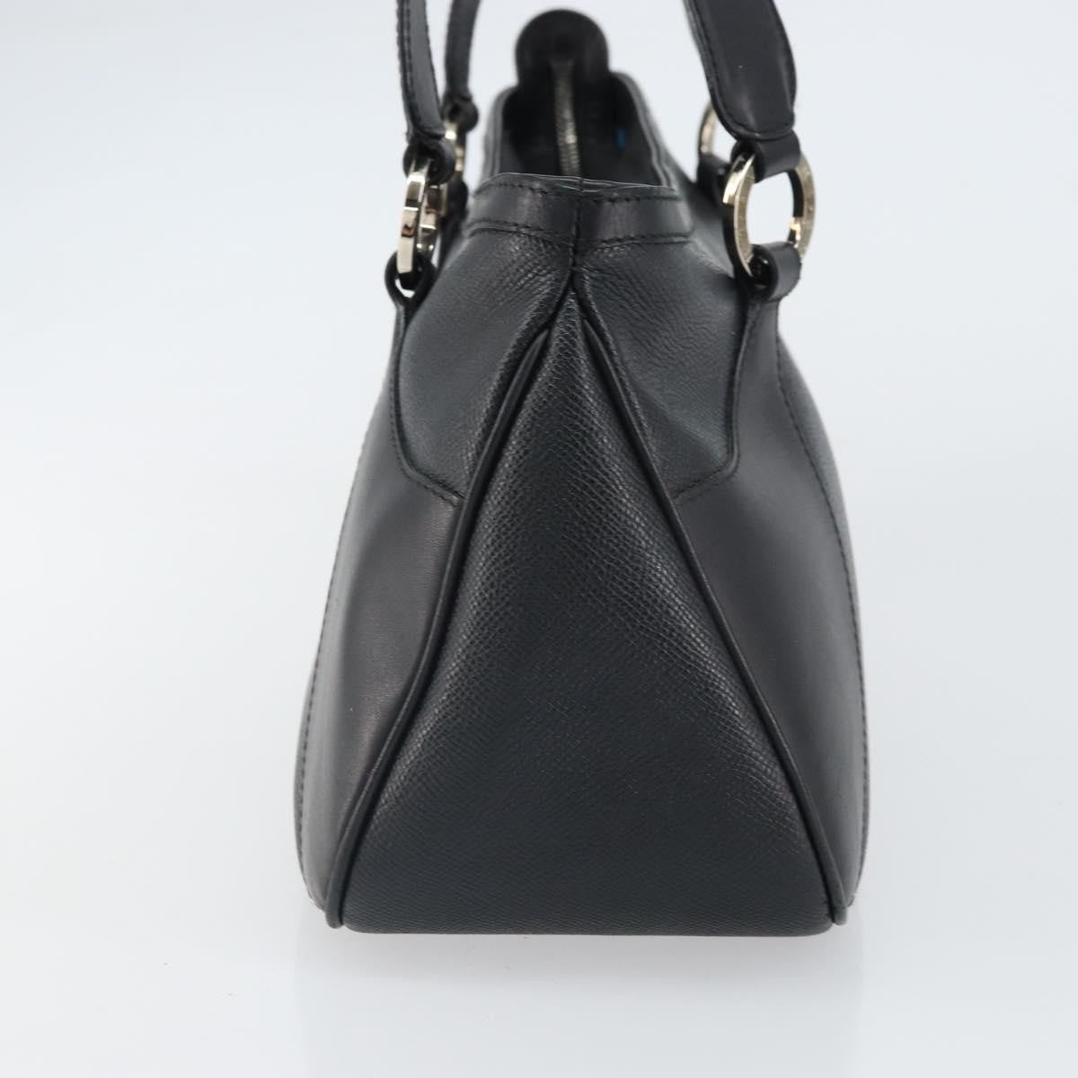 Bvlgari Handbag Leather Black Leather Handbag (Pre-Owned)