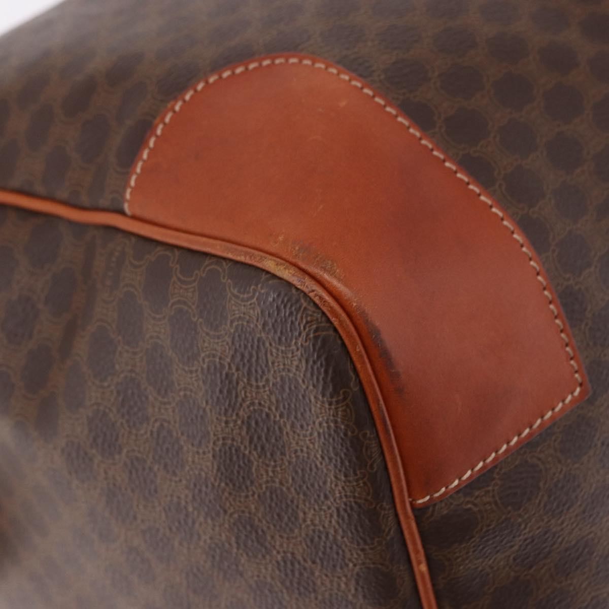 Celine Vintage Duffle Macadam Coated Canvas Brown Canvas Handbag (Pre-Owned)