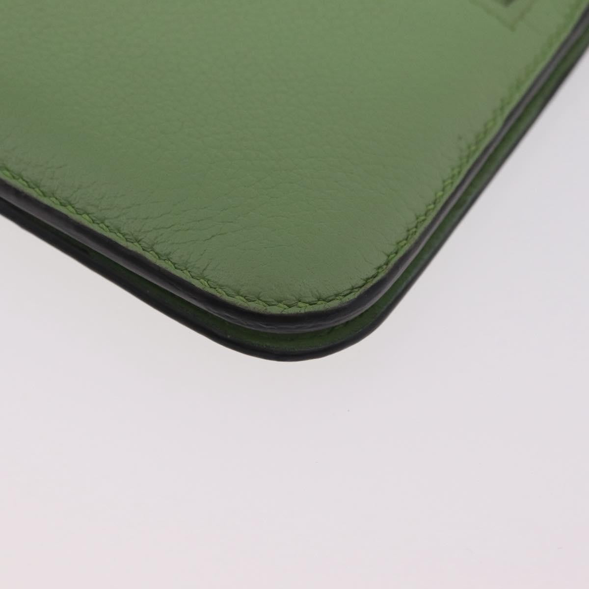 Hermes Dogon Recto Verso Leather Green Leather Wallets Accessory (Pre-Owned)