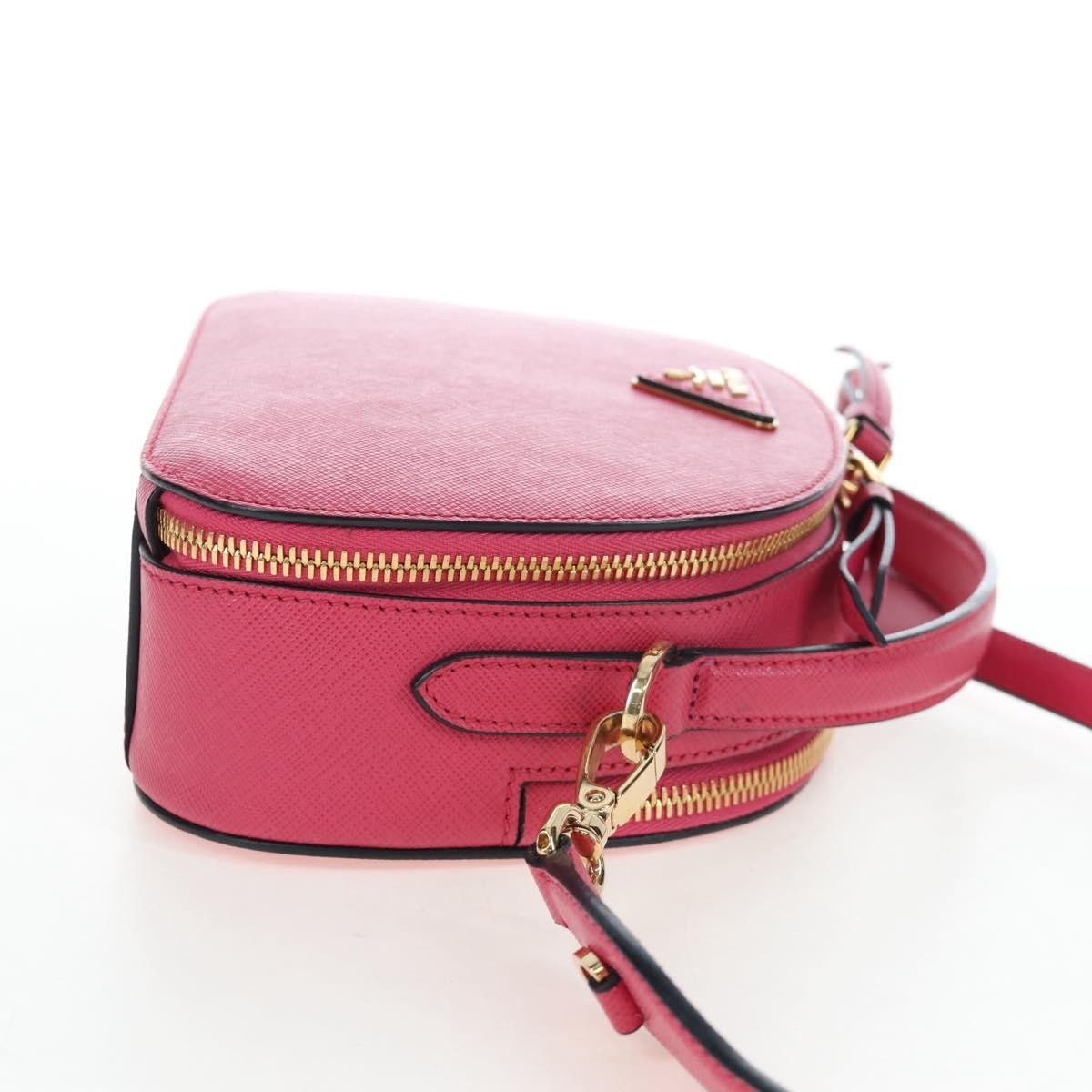 Prada Odette Top Handle Saffiano Leather Pink Leather Handbag (Pre-Owned)