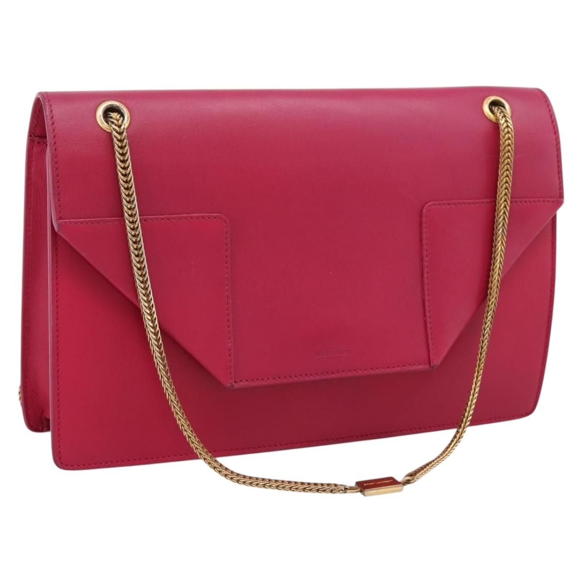 Saint Laurent Vintage Shoulder Bag Leather Pink Leather Shoulder Bag Bag (Pre-Owned)