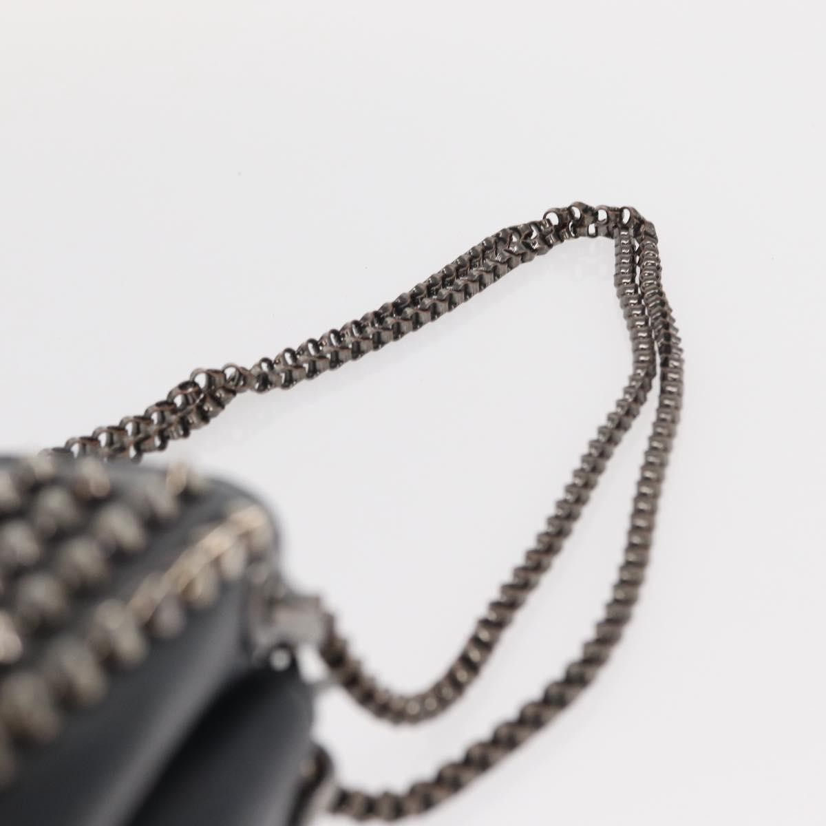 Christian Louboutin Triloubi Chain Leather Black Leather Handbag (Pre-Owned)