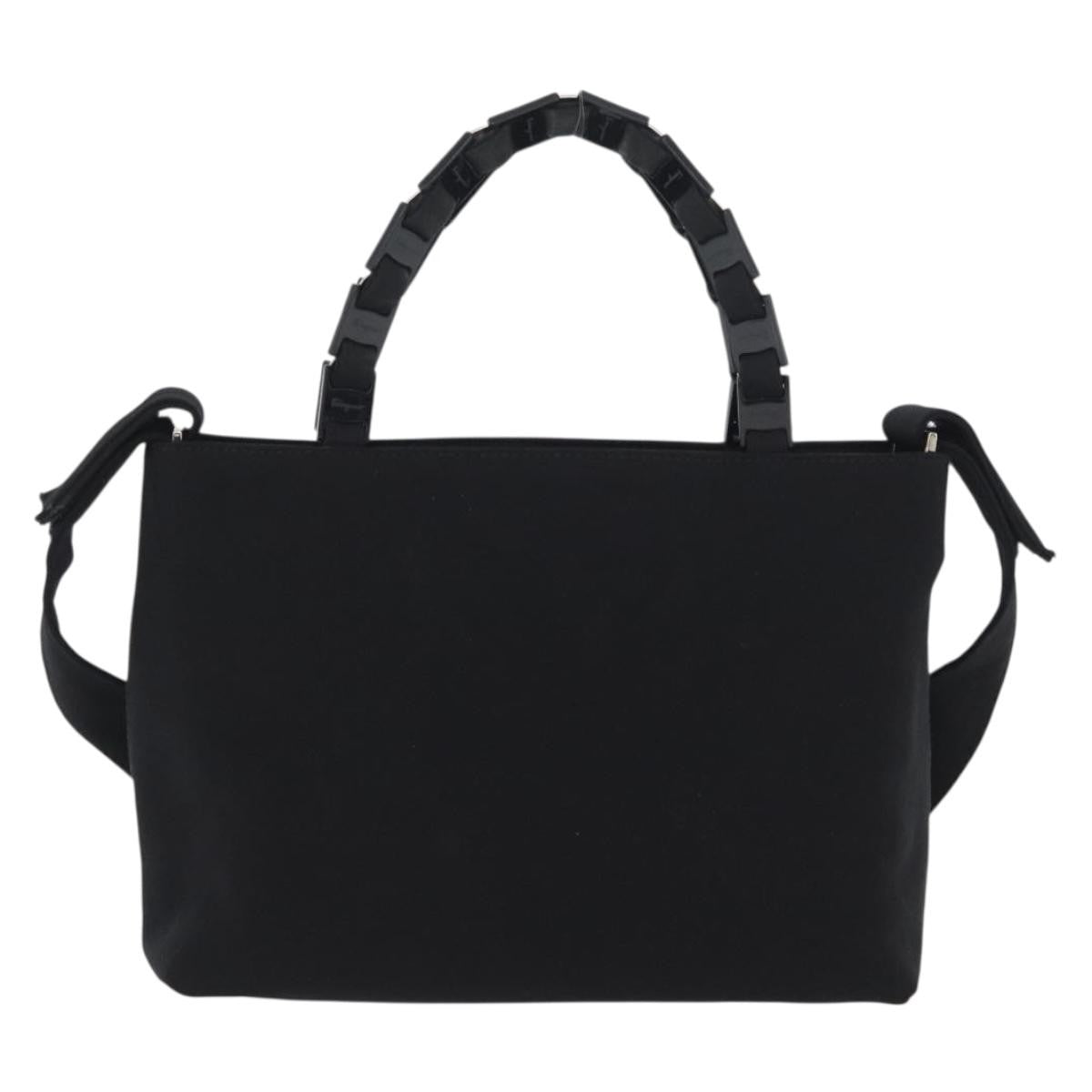 Salvatore Ferragamo Vintage Canvas Black Canvas Handbag (Pre-Owned)