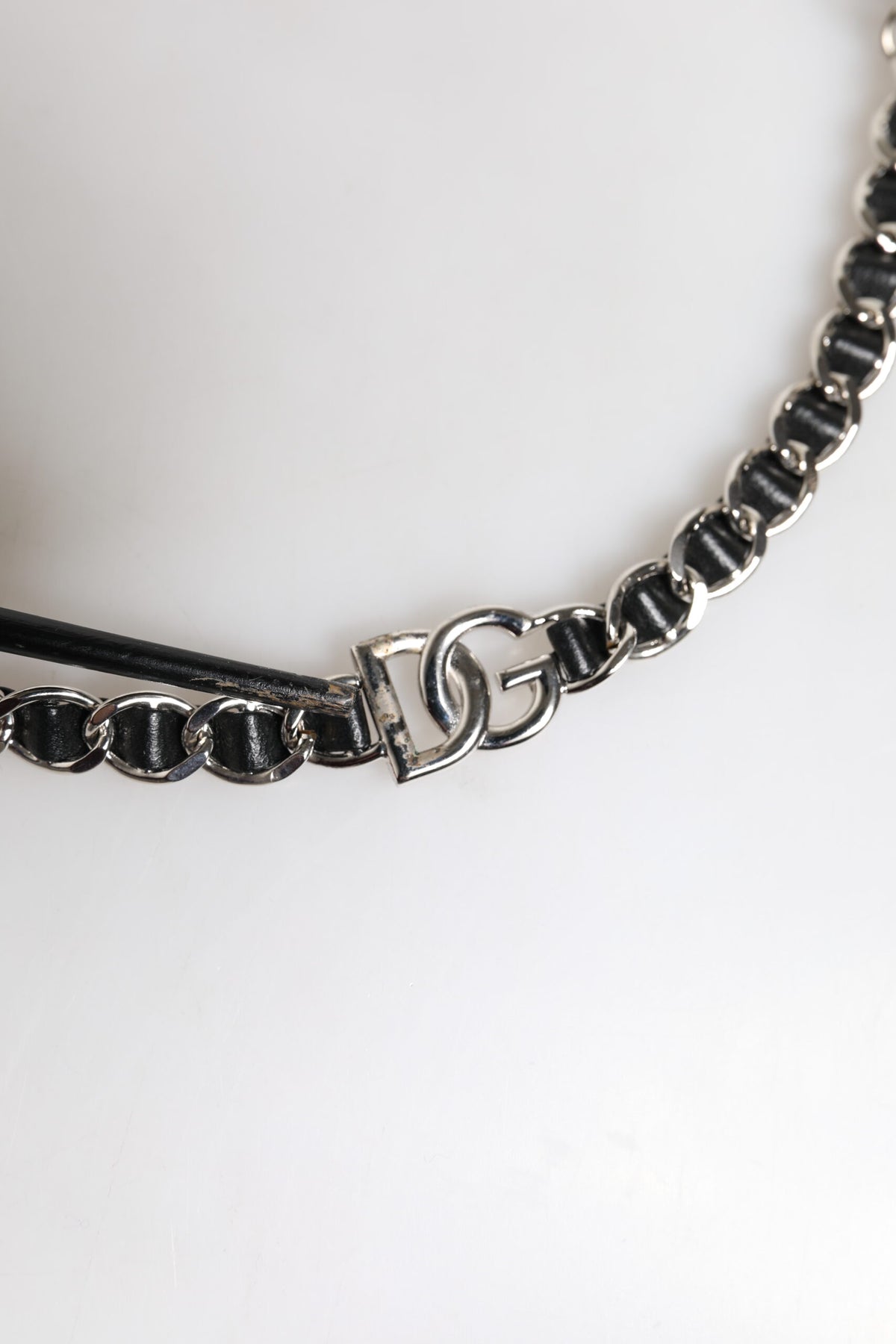 Dolce & Gabbana Black Leather DG Logo Chain Bag Shoulder Women's Strap (Pre-Owned)