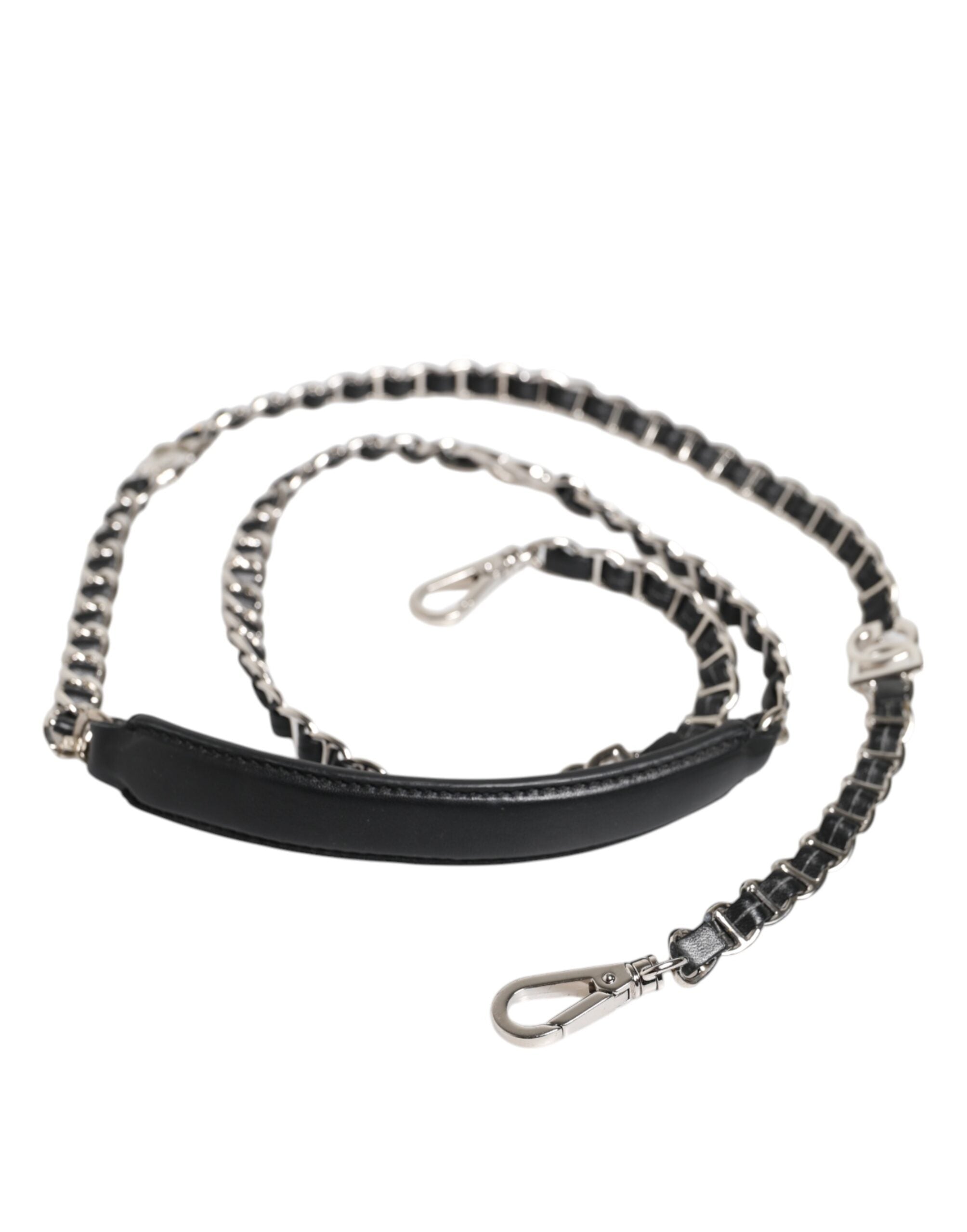 Dolce & Gabbana Black Leather DG Logo Chain Bag Shoulder Women's Strap (Pre-Owned)