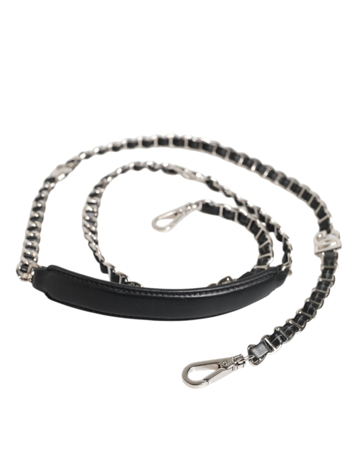 Dolce & Gabbana Black Leather DG Logo Chain Bag Shoulder Women