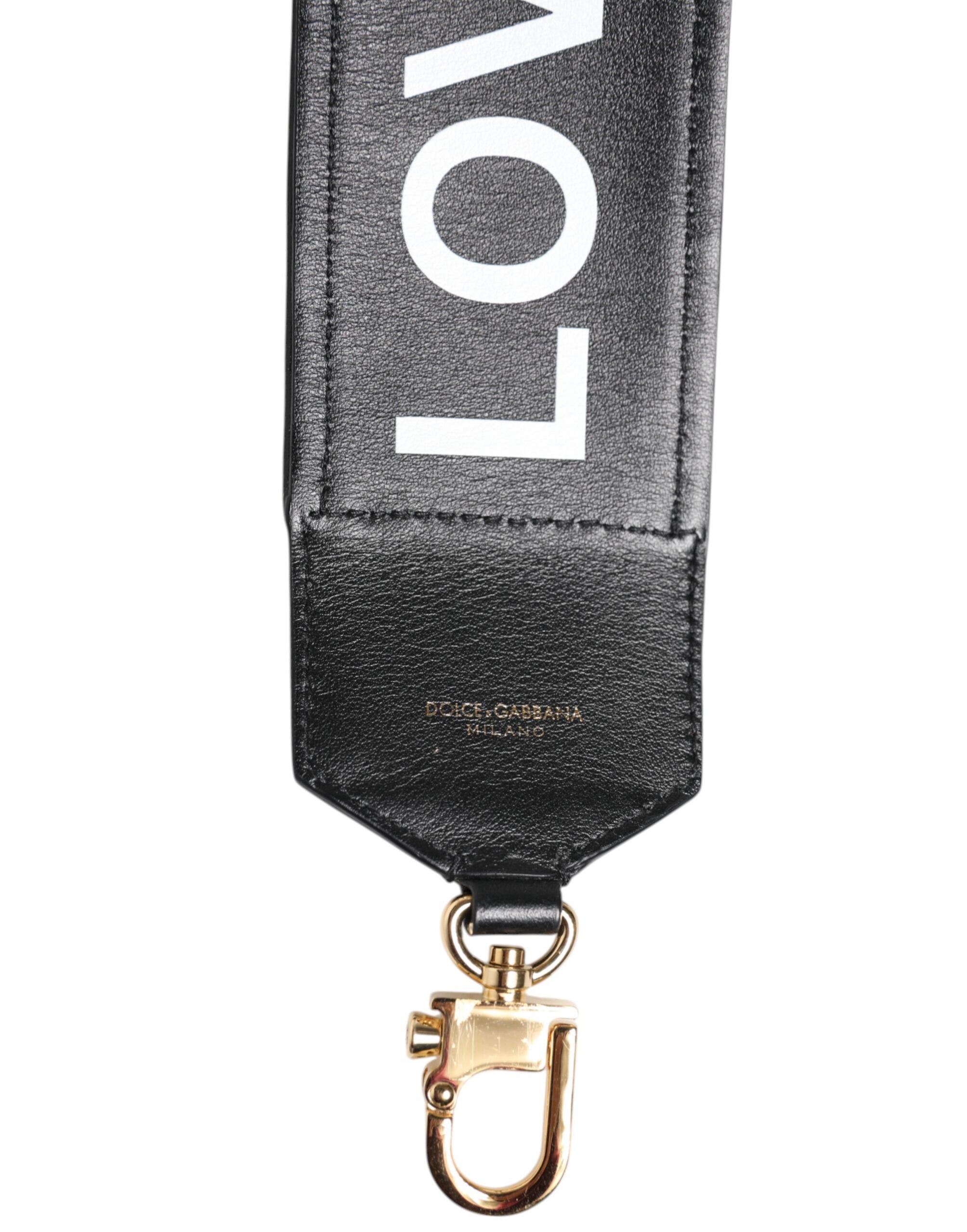 Dolce & Gabbana Black Leopard Print Reversible Bag Shoulder Women's Strap