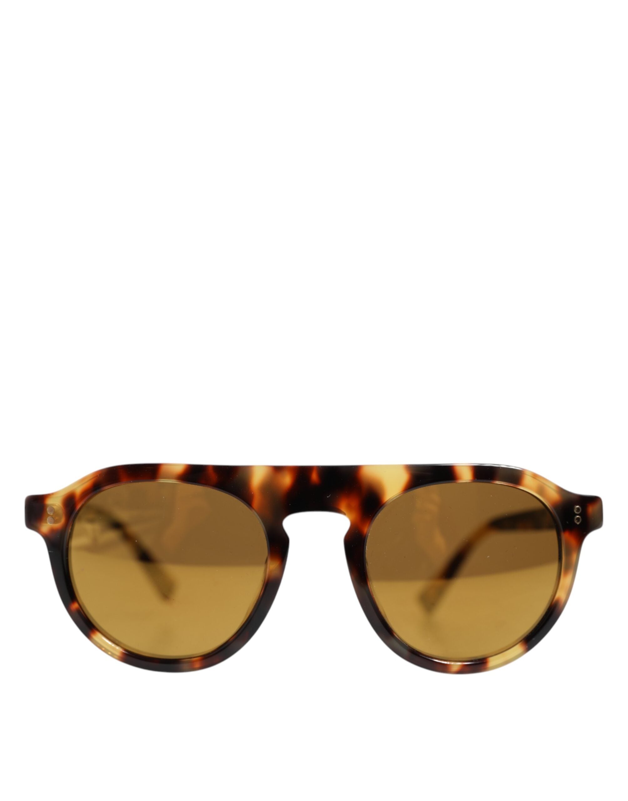 Dolce & Gabbana Brown Acetate Round Leopard Print Eyewear Women's Sunglasses