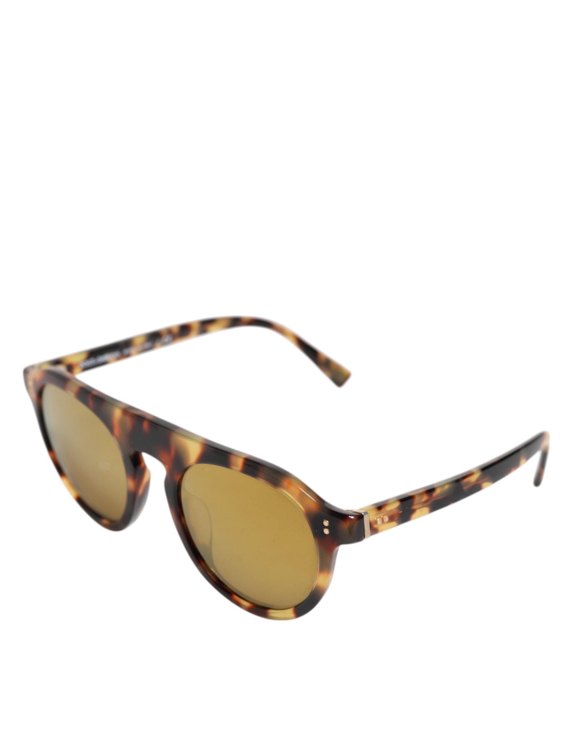 Dolce & Gabbana Brown Acetate Round Leopard Print Eyewear Women's Sunglasses