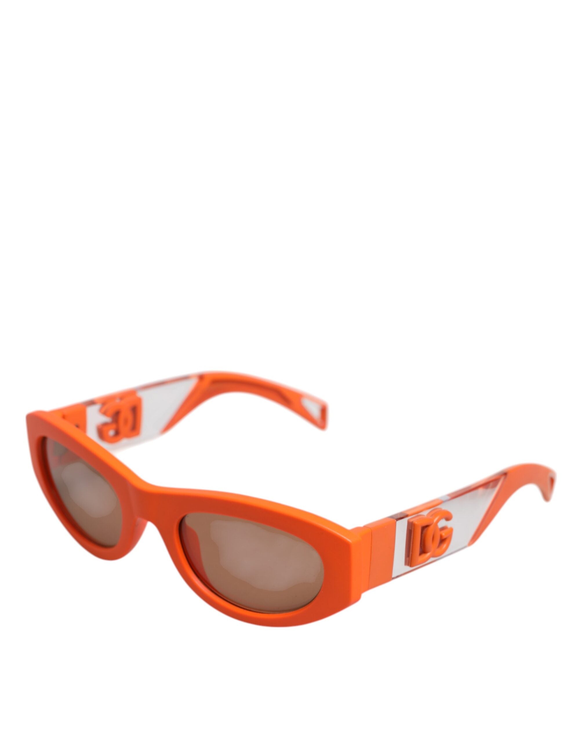 Dolce & Gabbana Orange Reborn To Live Oval Frame Logo Eyewear Women's Sunglasses