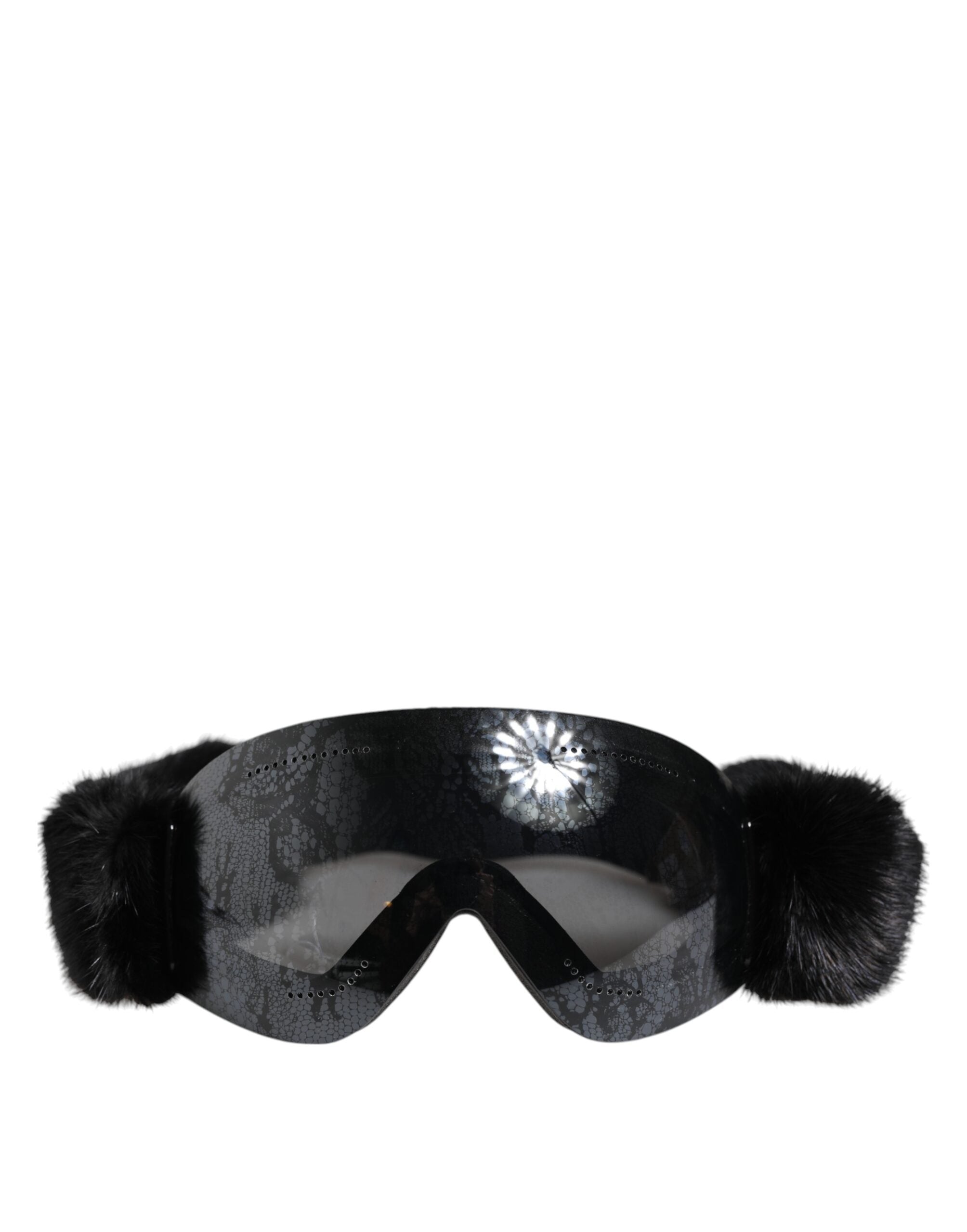 Dolce & Gabbana Black Bi0759 Lace Mirrored Ski Goggles Mask Women's Sunglasses
