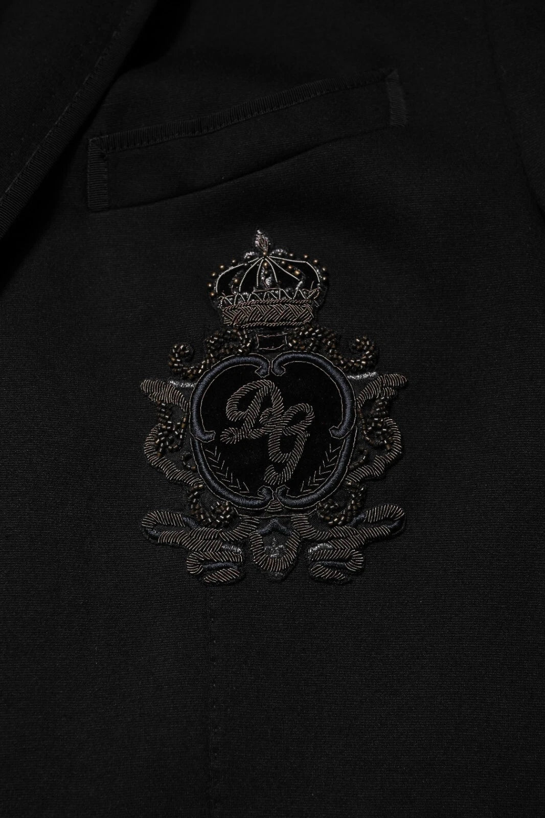 Dolce & Gabbana Black Viscose DG Crown Blazer Coat Men's Jacket (Pre-Owned)