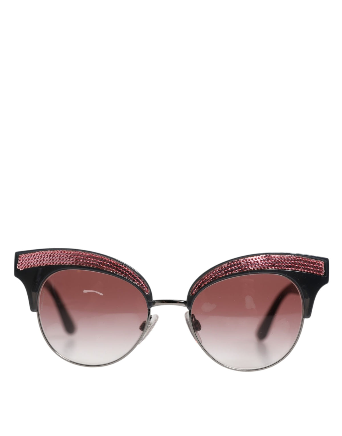 Dolce & Gabbana Black Pink Mirrored Cat Eye DG6109 Sequined Women's Sunglasses (Pre-Owned)