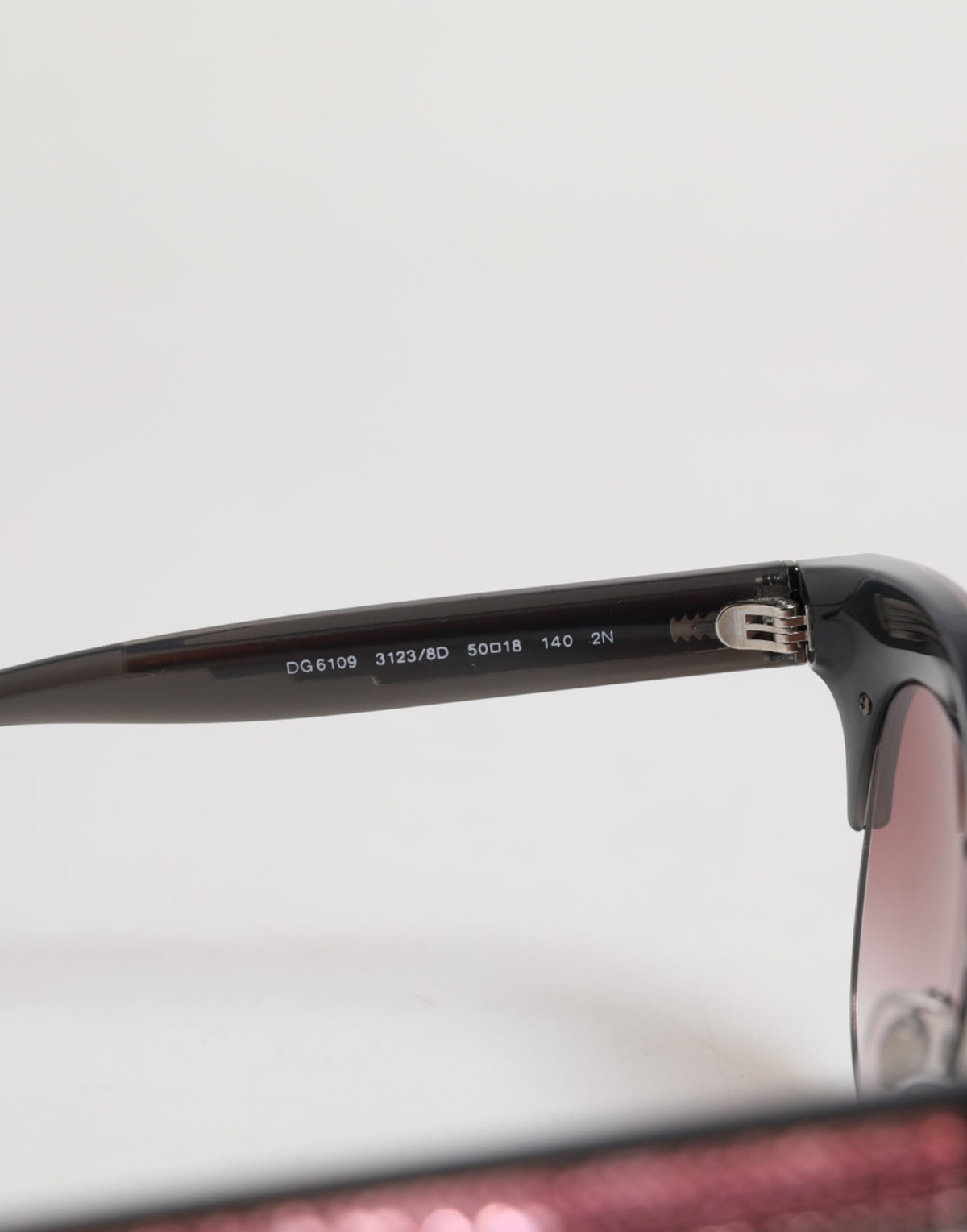 Dolce & Gabbana Black Pink Mirrored Cat Eye DG6109 Sequined Women's Sunglasses (Pre-Owned)