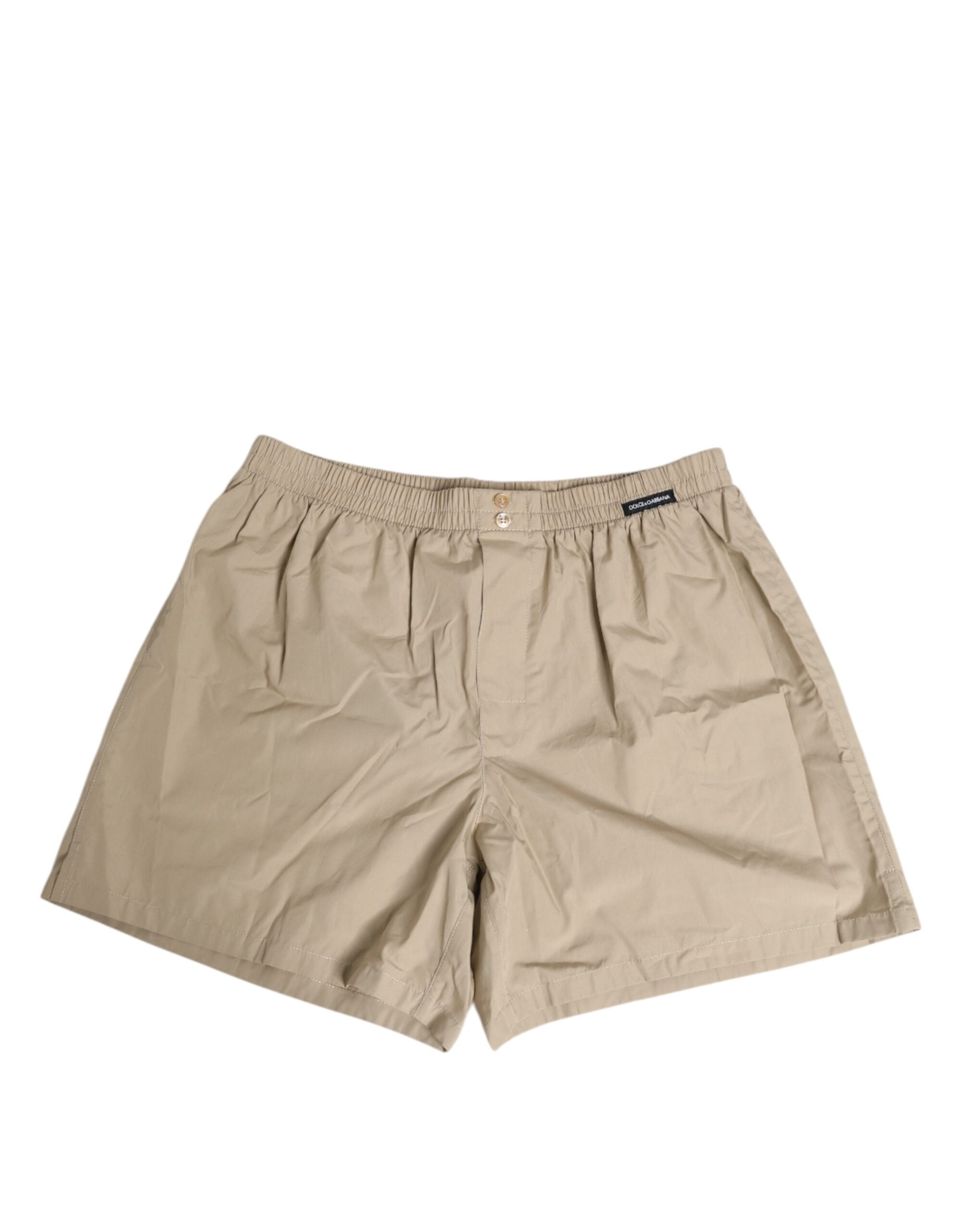 Dolce & Gabbana Beige Cotton Regular Boxer Shorts Men's Underwear