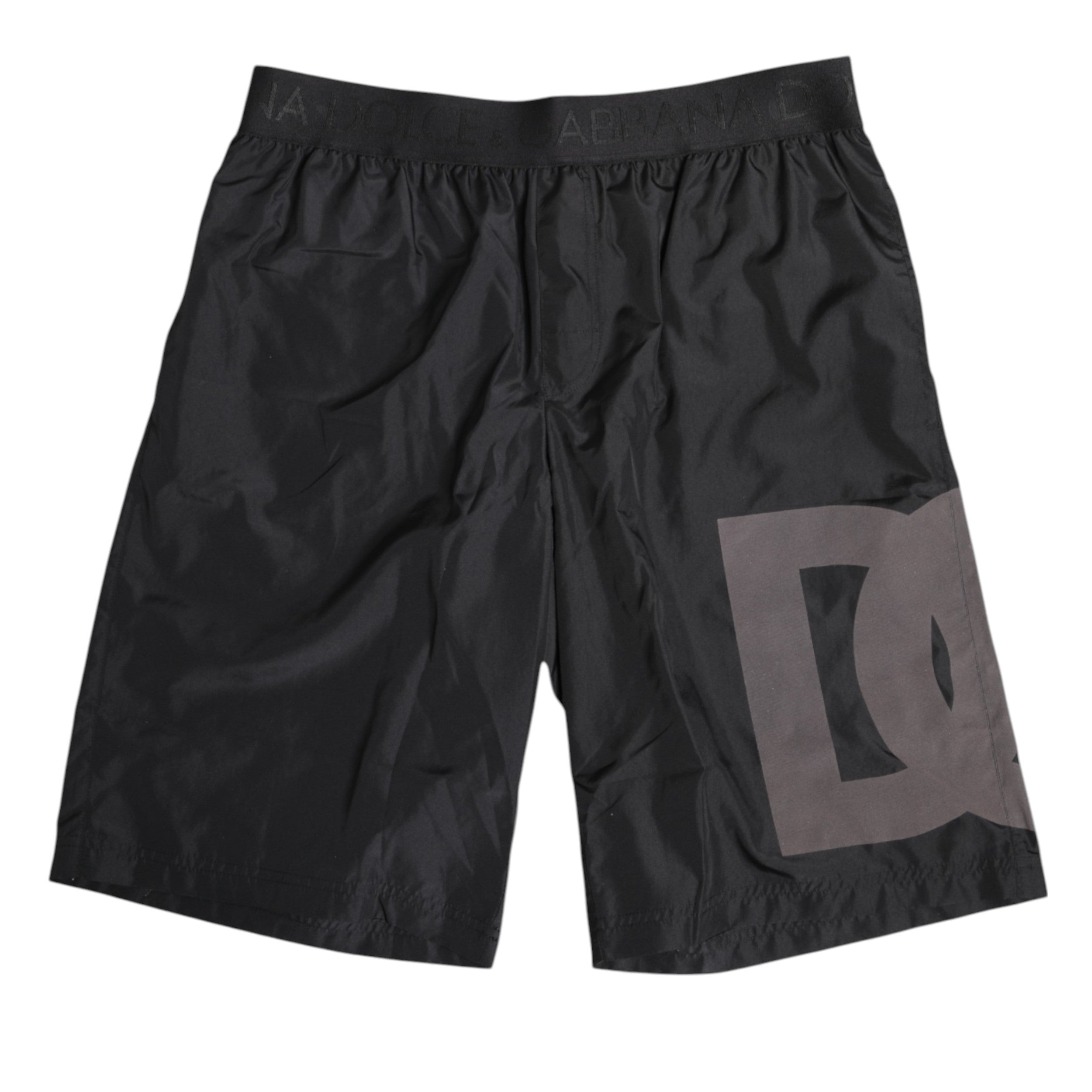 Dolce & Gabbana Black Logo Print Beachwear Men Shorts Men's Swimwear