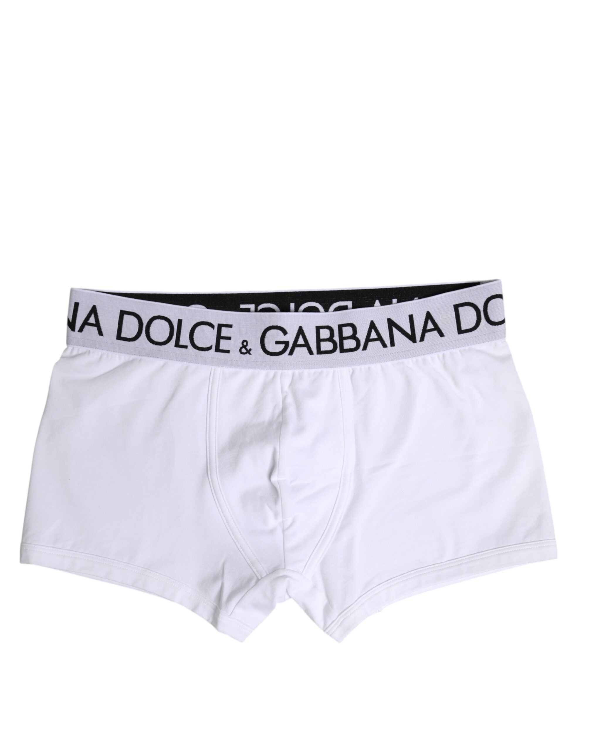 Dolce & Gabbana White Cotton Stretch Regular Boxer Men's Underwear