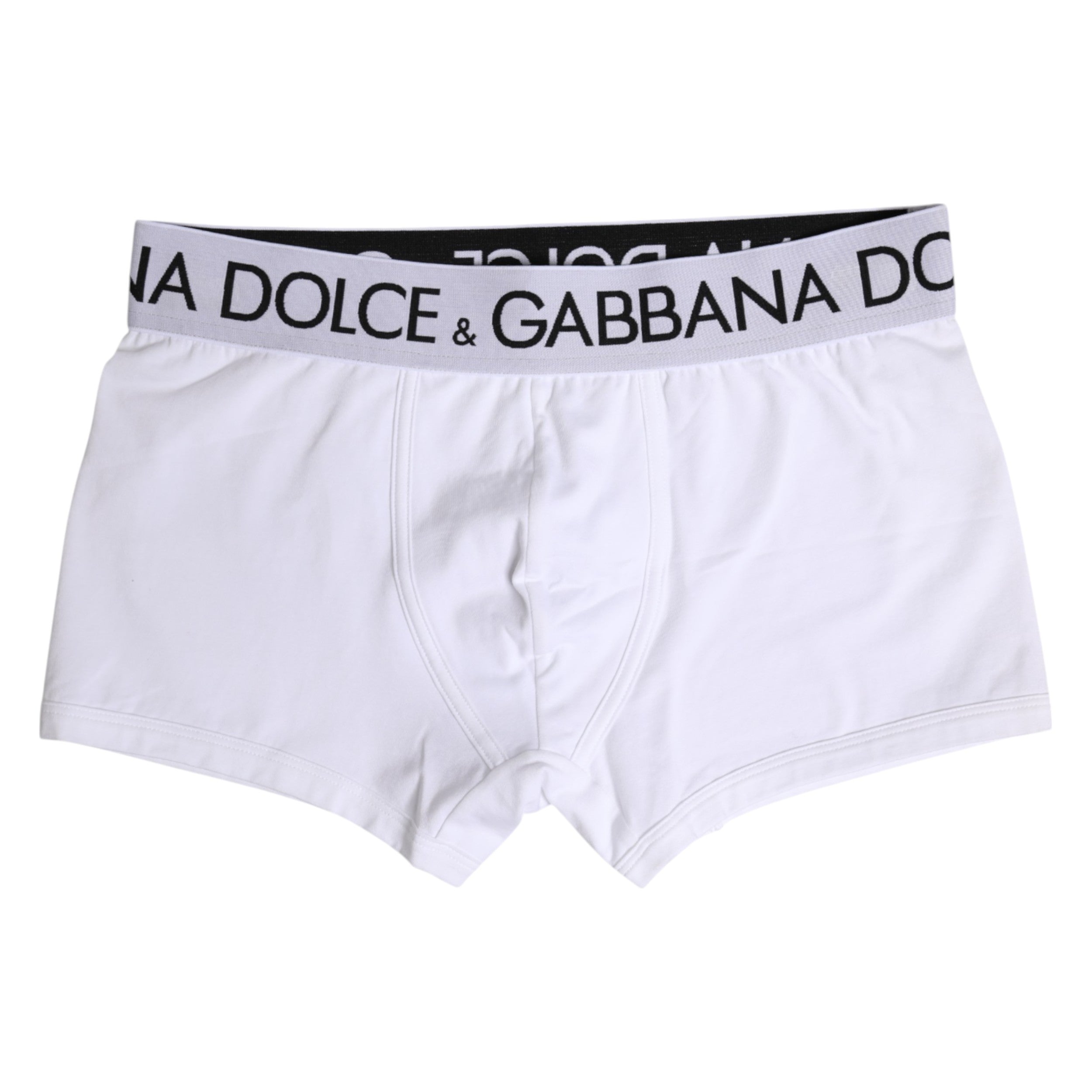 Dolce & Gabbana White Cotton Stretch Regular Boxer Men's Underwear