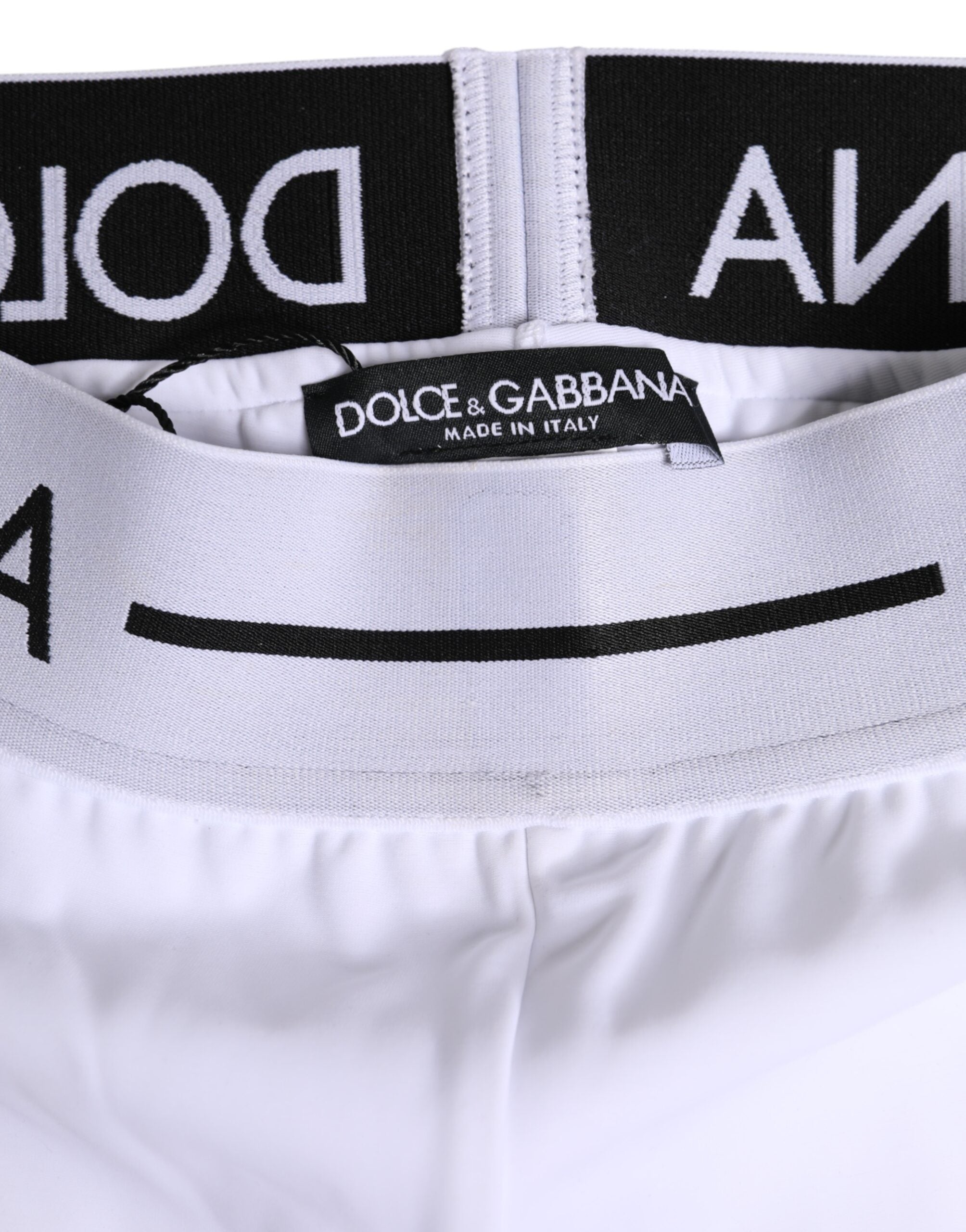 Dolce & Gabbana White Nylon Logo Waistband Boxer Brief Men's Underwear (Pre-Owned)
