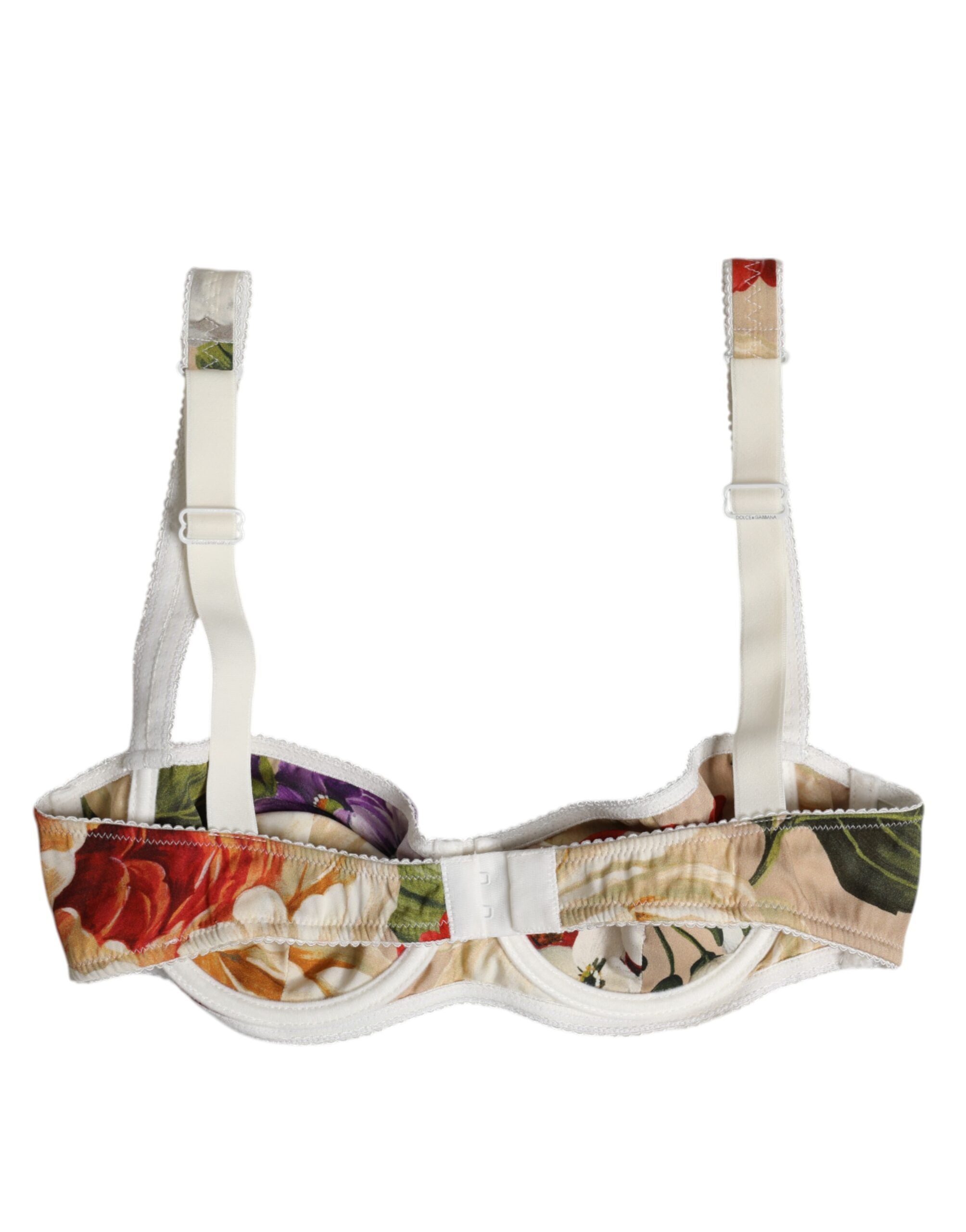 Dolce & Gabbana Beige Floral Balconcino Underwired Bra Women's Underwear