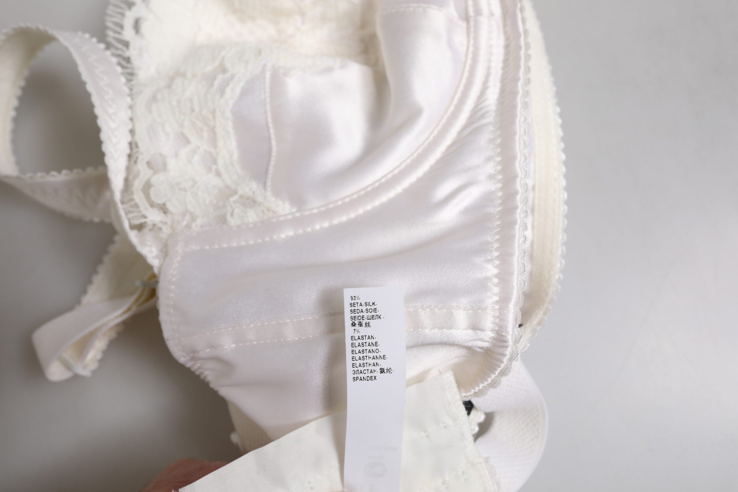 Dolce & Gabbana White Silk Underwired Balconette Bra Women's Underwear
