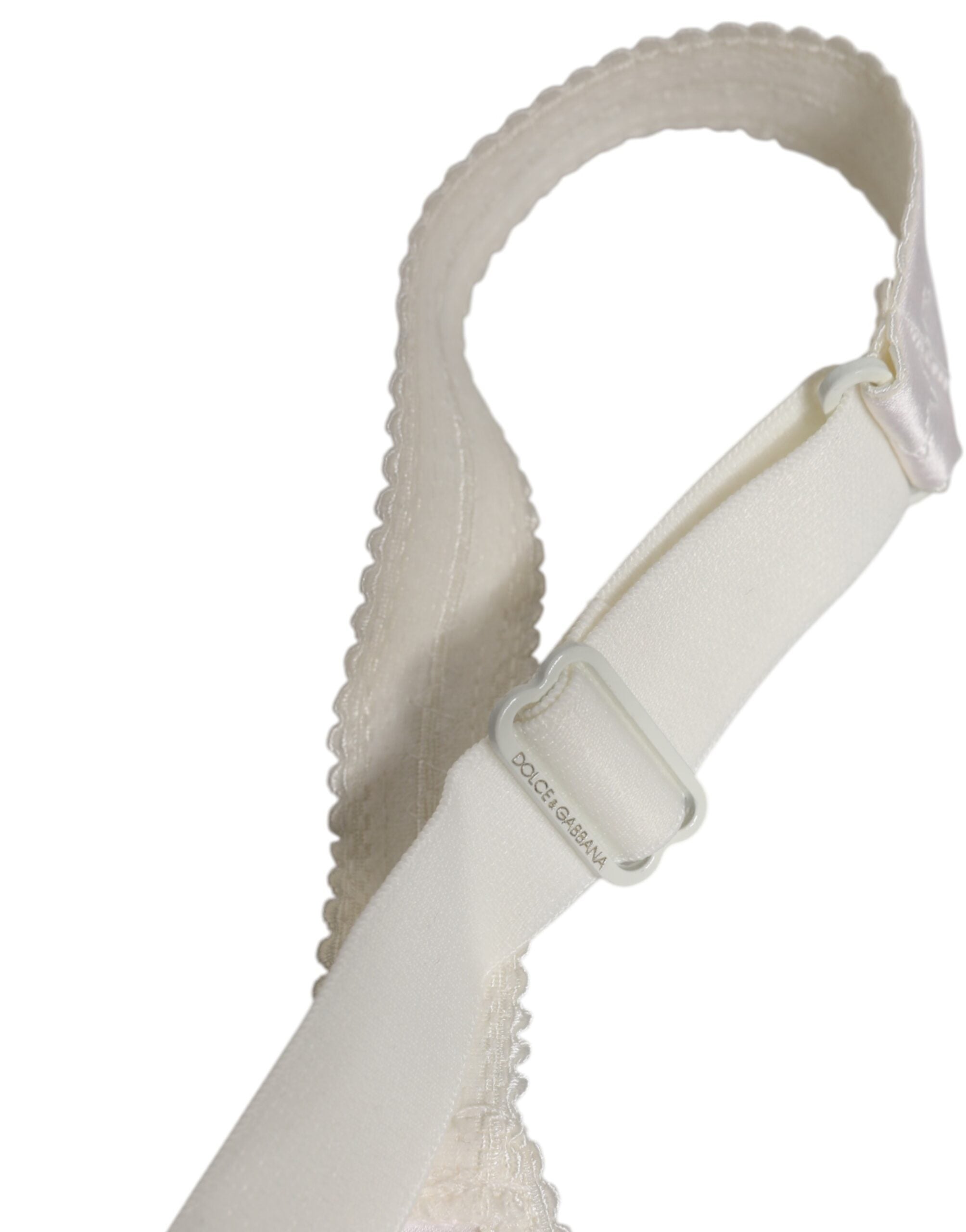 Dolce & Gabbana White Silk Balconette Non Wire Bra Women's Underwear
