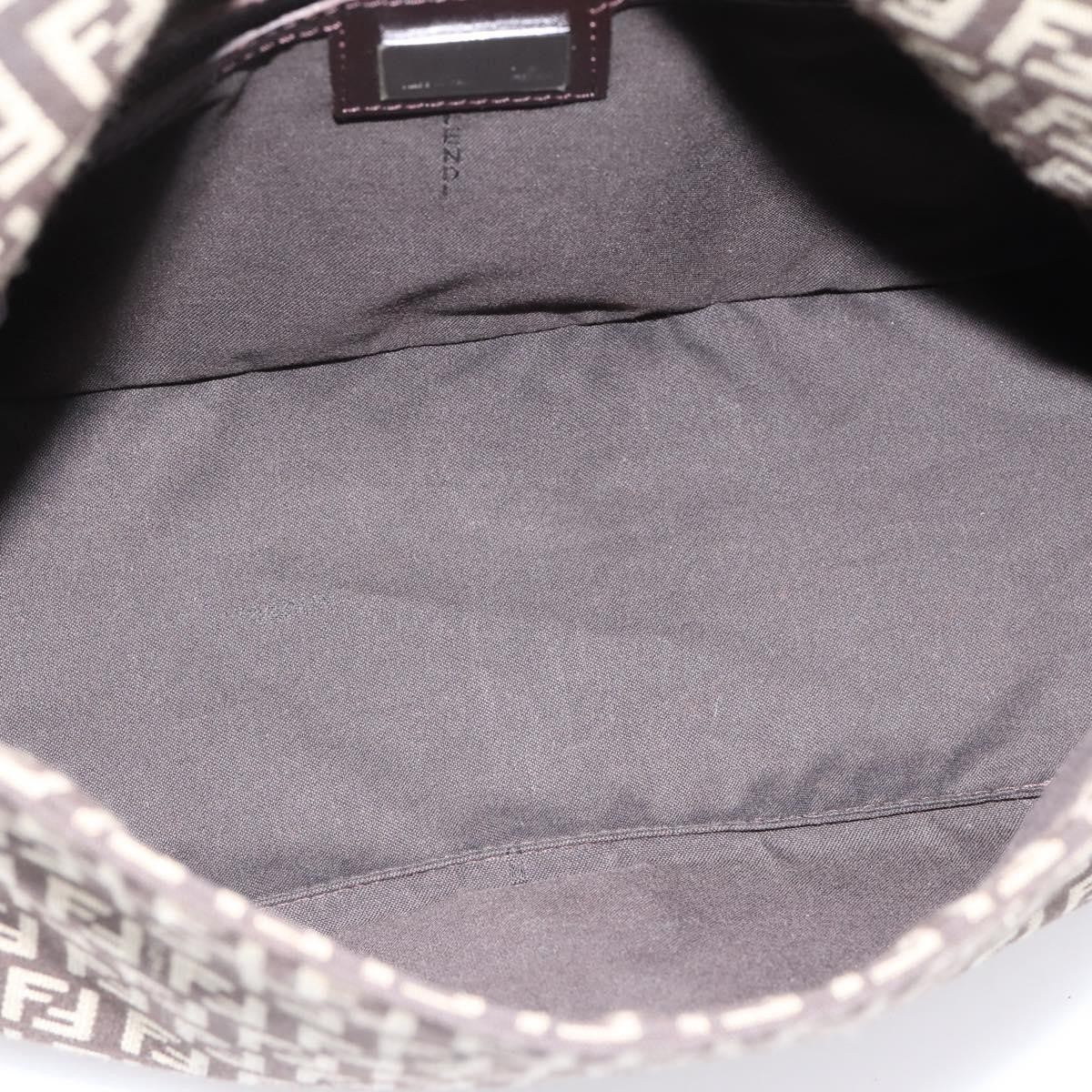 Fendi Mamma Baguette Zucchino Canvas Brown Canvas Shoulder Bag Bag (Pre-Owned)