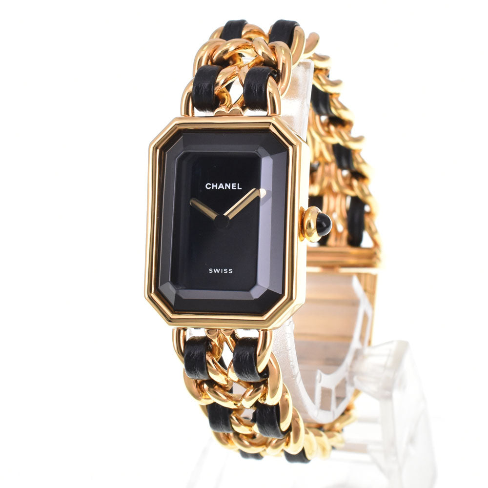 Chanel Premiere Rock Quartz Plated Metal And Leather Watch (Pre-Owned)