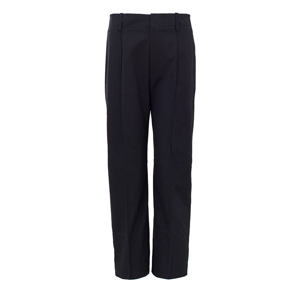 Bottega Veneta Navy Blue Cotton Casual Women's Pants
