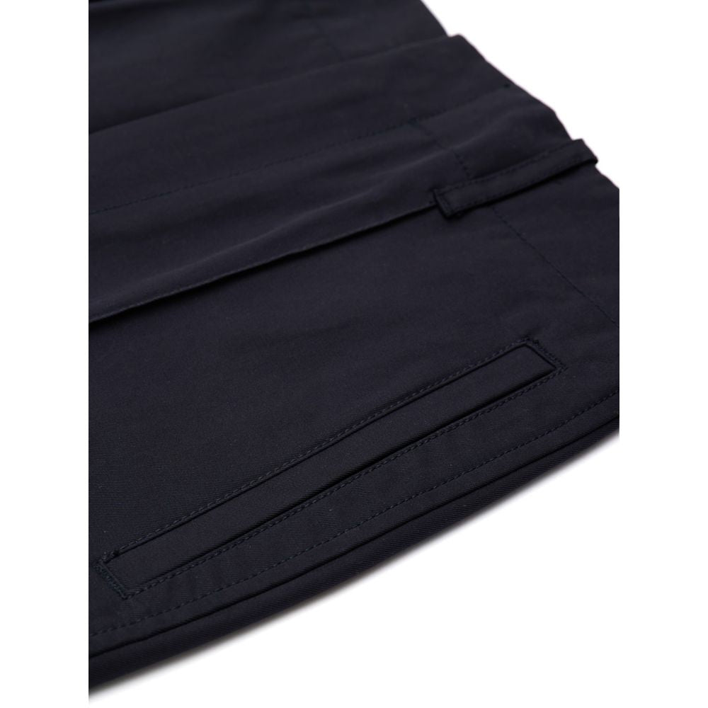 Bottega Veneta Navy Blue Cotton Casual Women's Pants