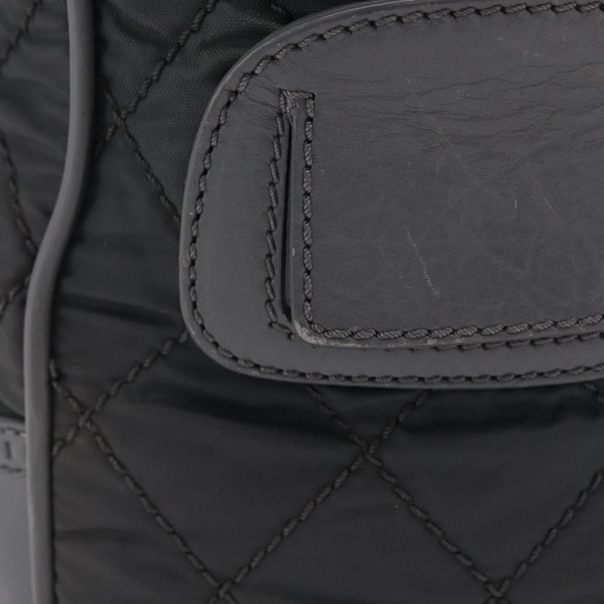 Chanel Vintage Cc Quilted Nylon Gray Nylon Tote Bag Bag (Pre-Owned)