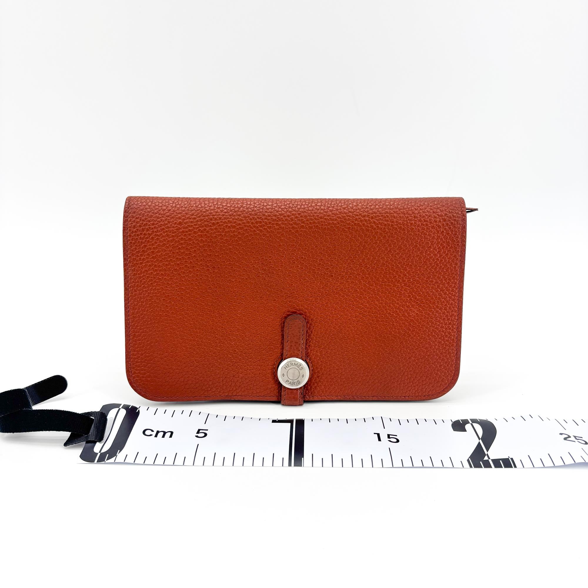 Hermes Bicolor Dogon Duo Combined Leather Brown Leather Wallets Accessory (Pre-Owned)