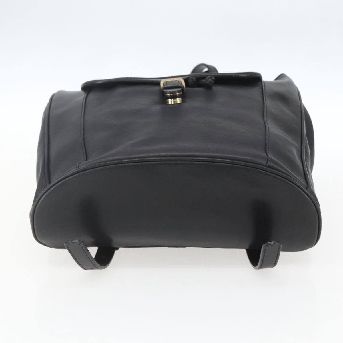 Bally Vintage Leather Black Leather Backpack Bag (Pre-Owned)