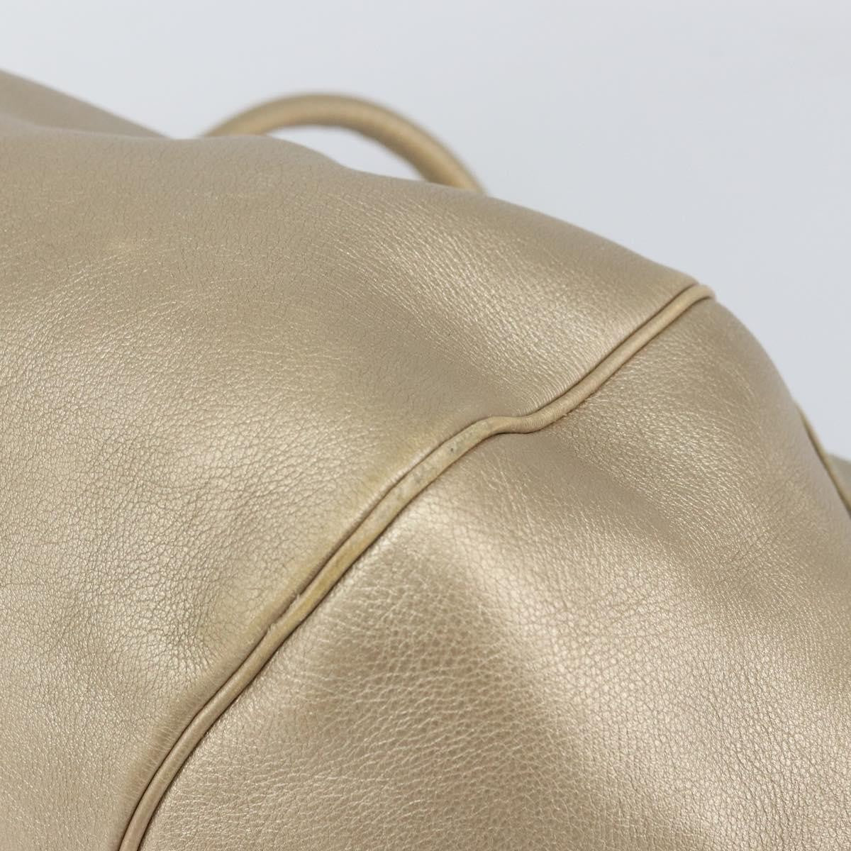 Salvatore Ferragamo Gancini Leather Gold Leather Handbag (Pre-Owned)