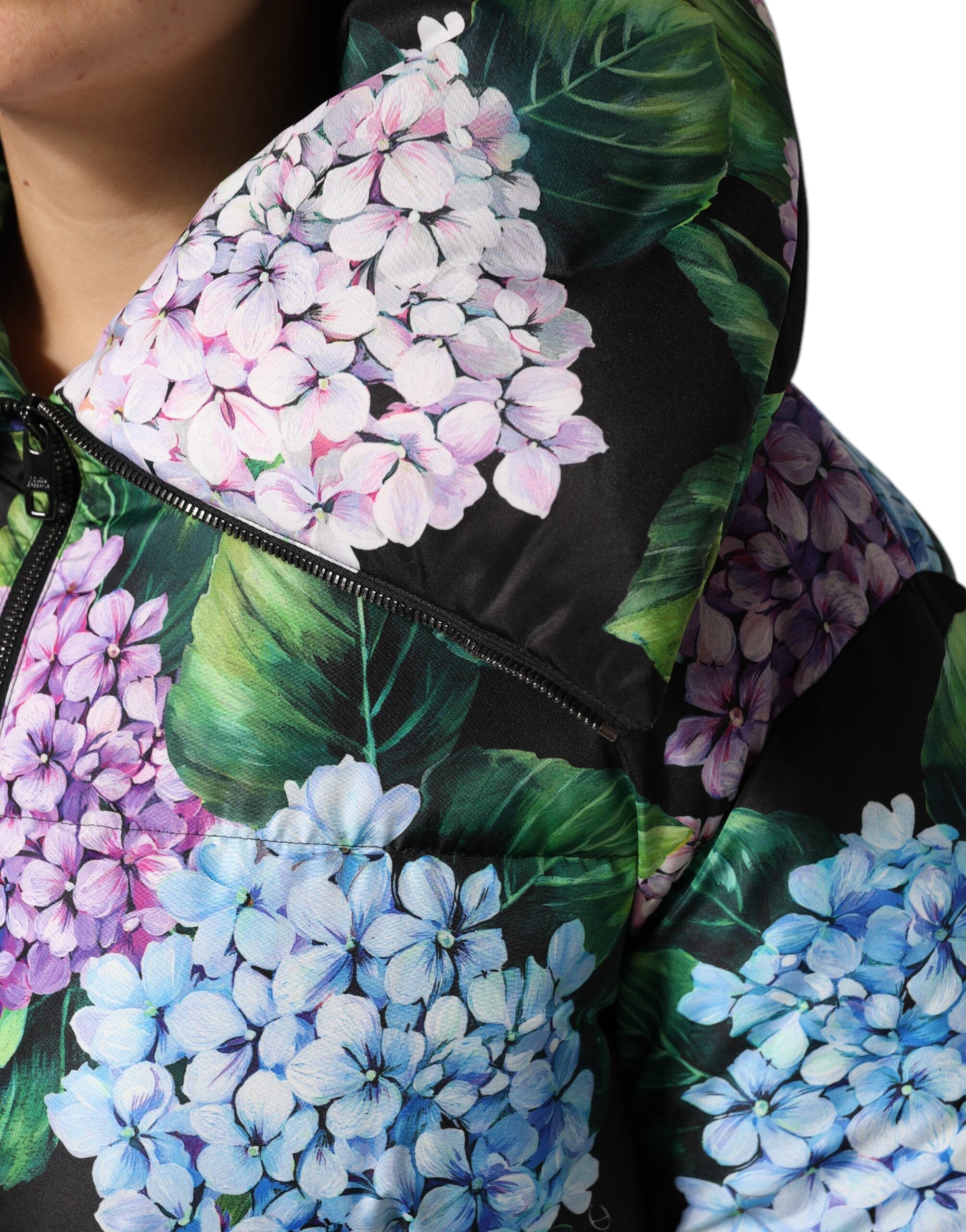 Dolce & Gabbana Multicolor Floral Print Puffer Quilted Women's Jacket